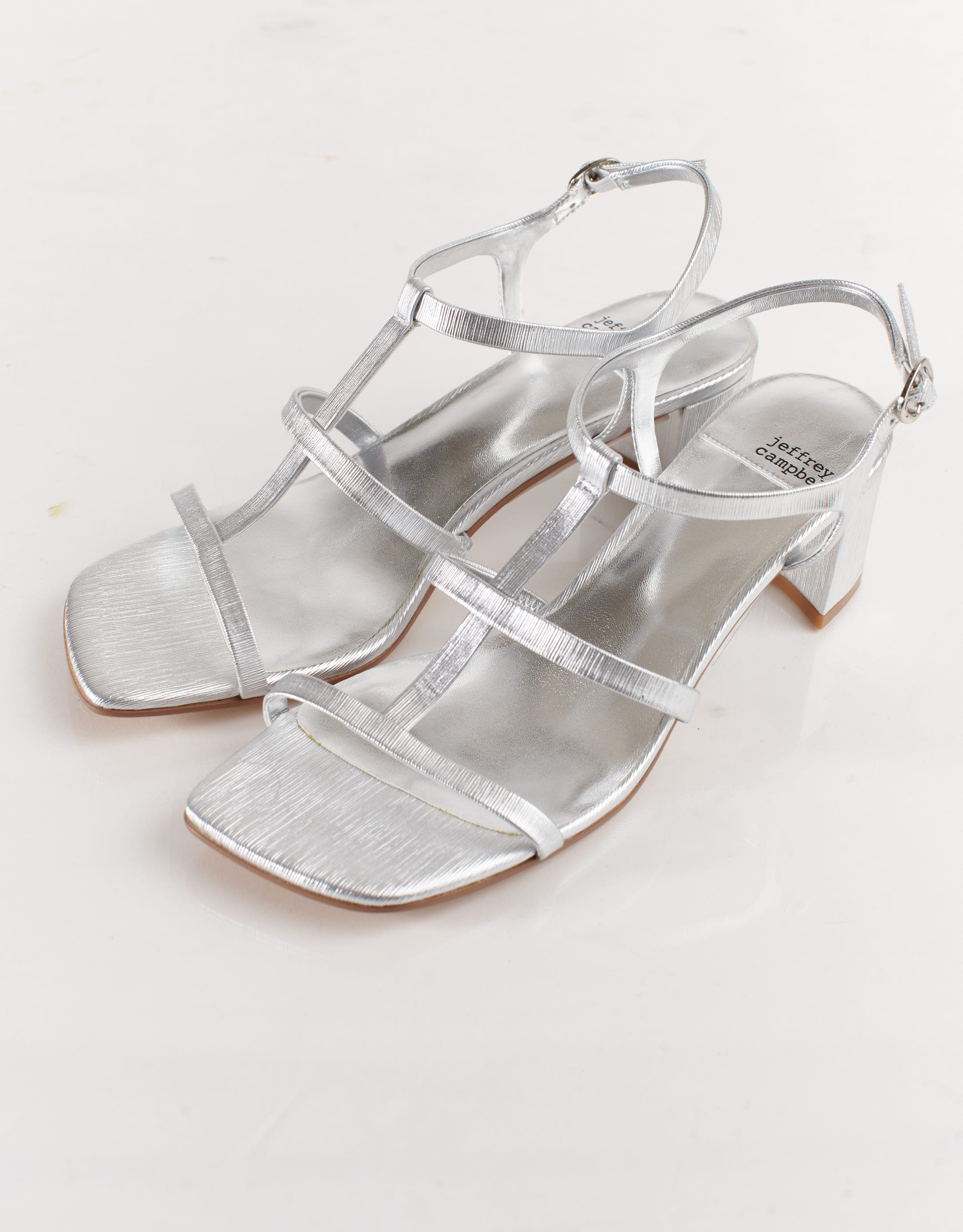 נעלי נשים - Jeffrey Campbell - סנדלי עקב HELIOS - כסף3