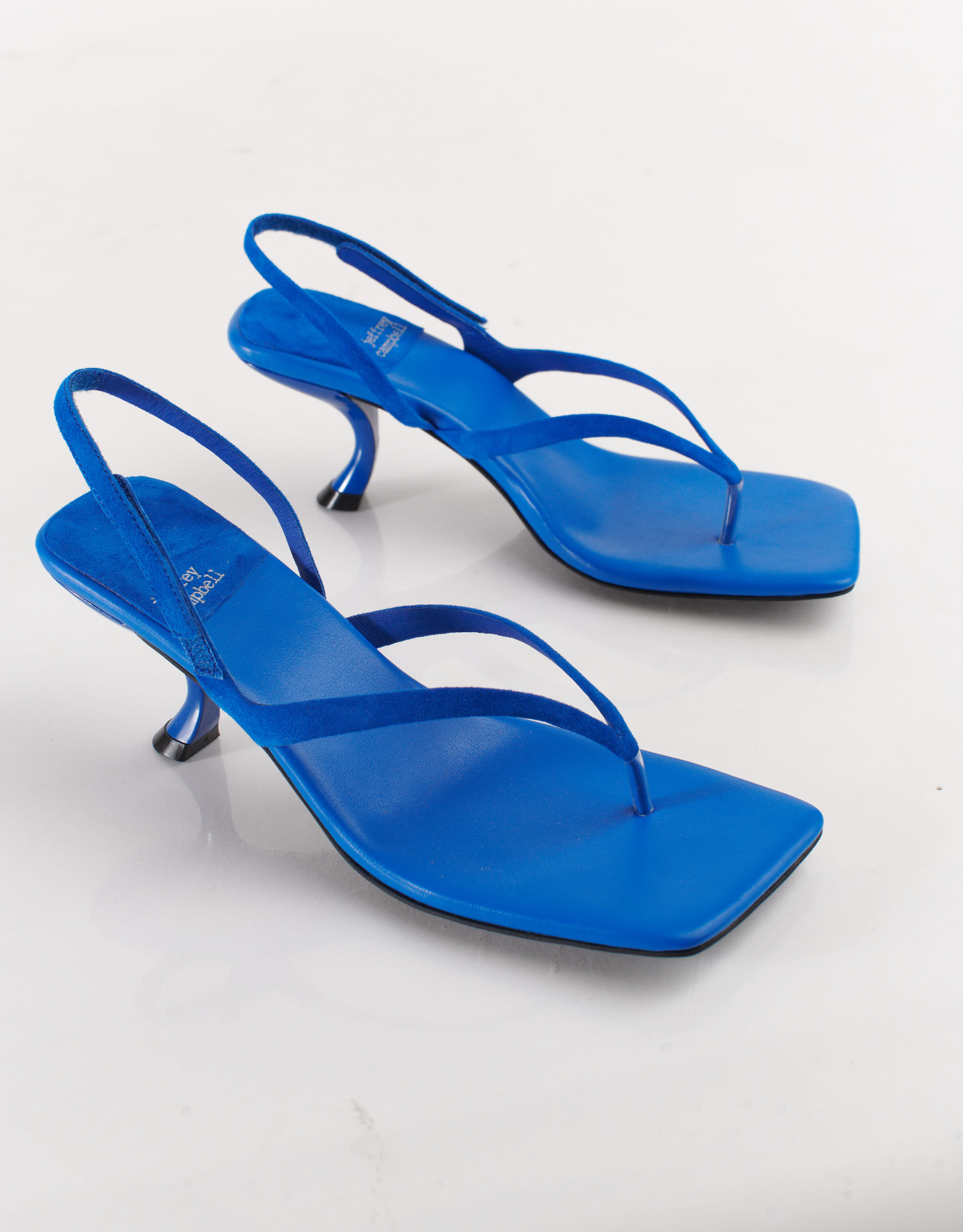 נעלי נשים - Jeffrey Campbell - סנדלי אצבע עם עקב FUSED - כחול2