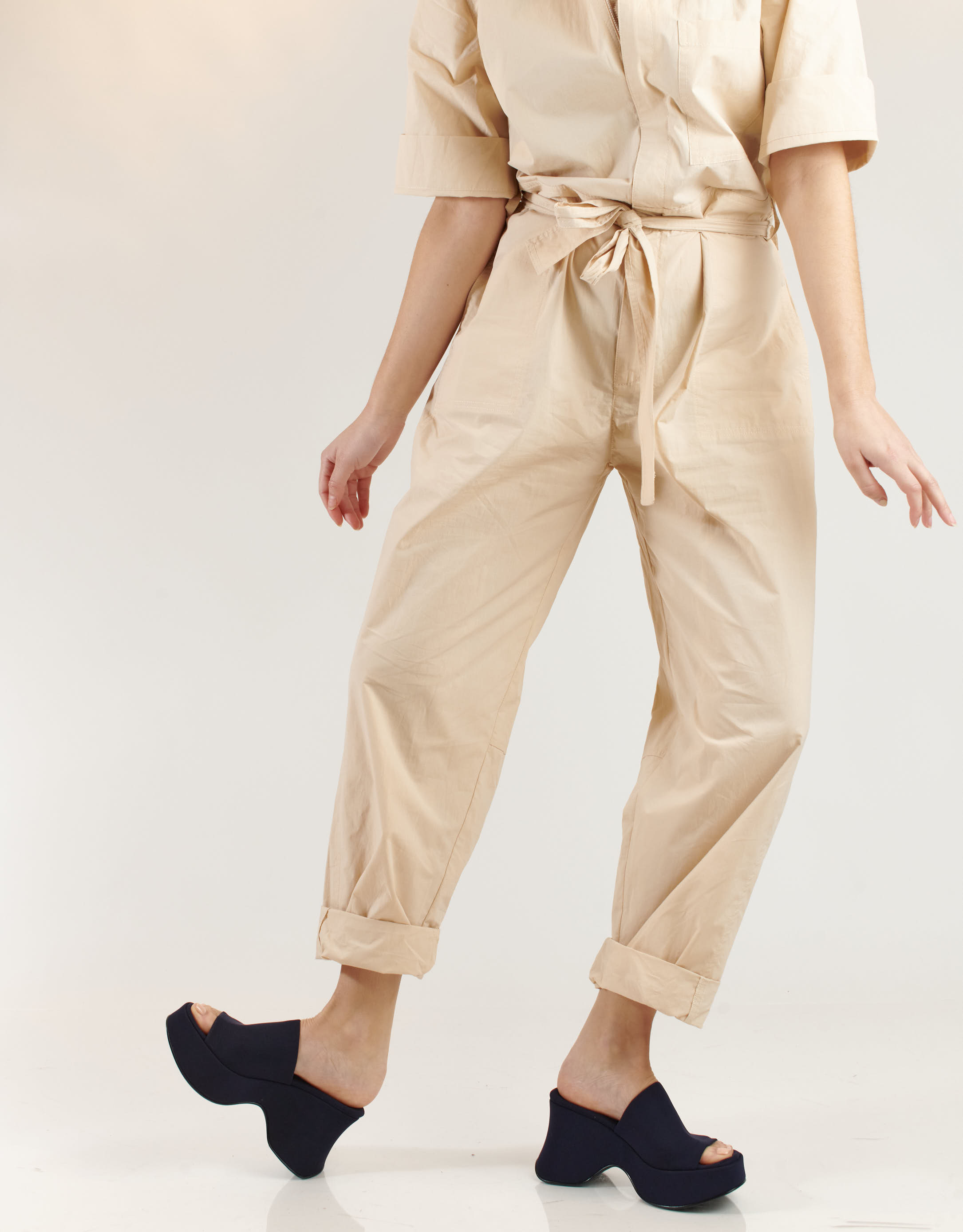 נעלי נשים - Jeffrey Campbell - כפכפי פלטפורמה מבד  6TEEN - כחול