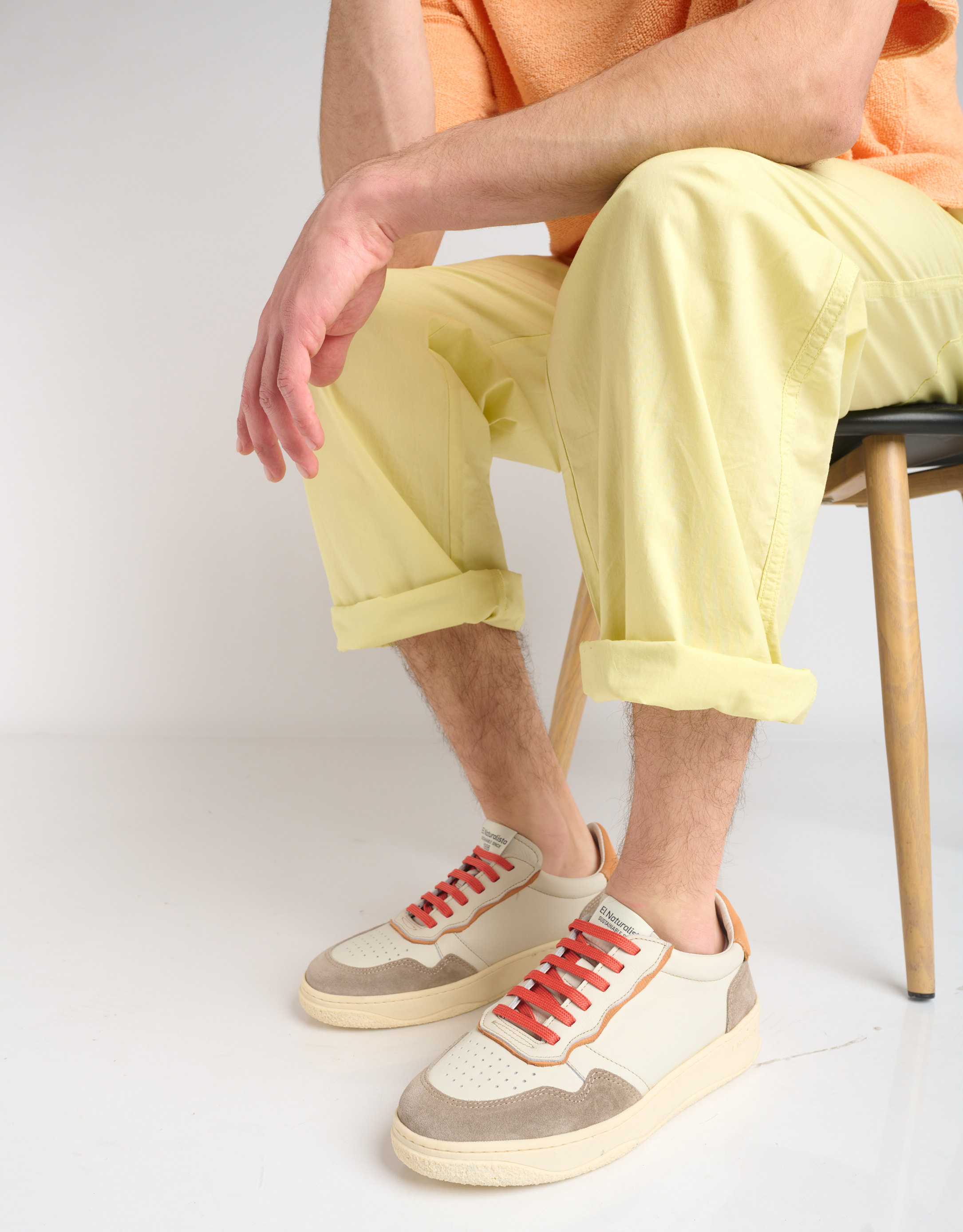 נעלי גברים - El Naturalista - סניקרס עור GEO - כתום