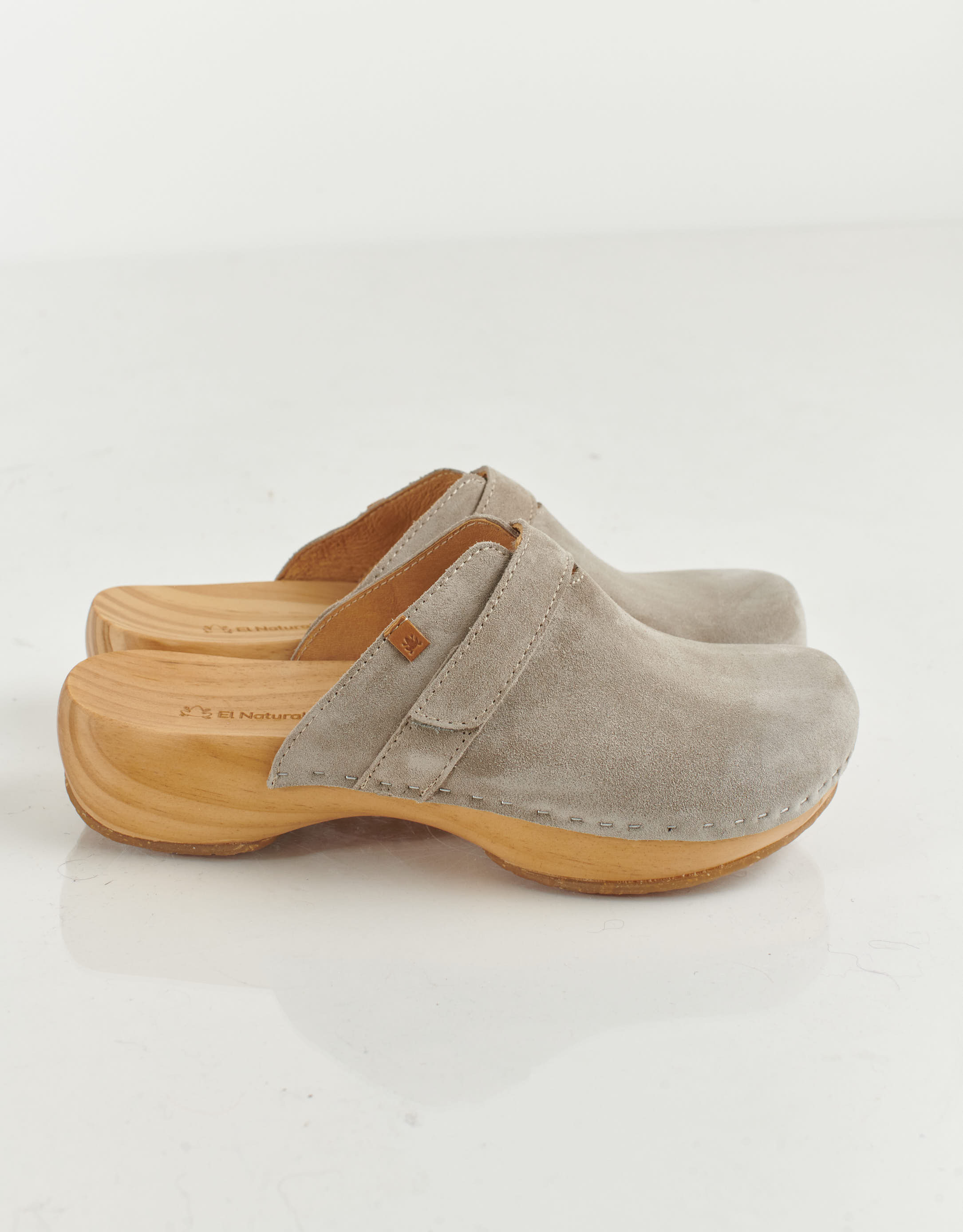 נעלי נשים - El Naturalista - כפכפי עץ SHOKUNIN - אפור3