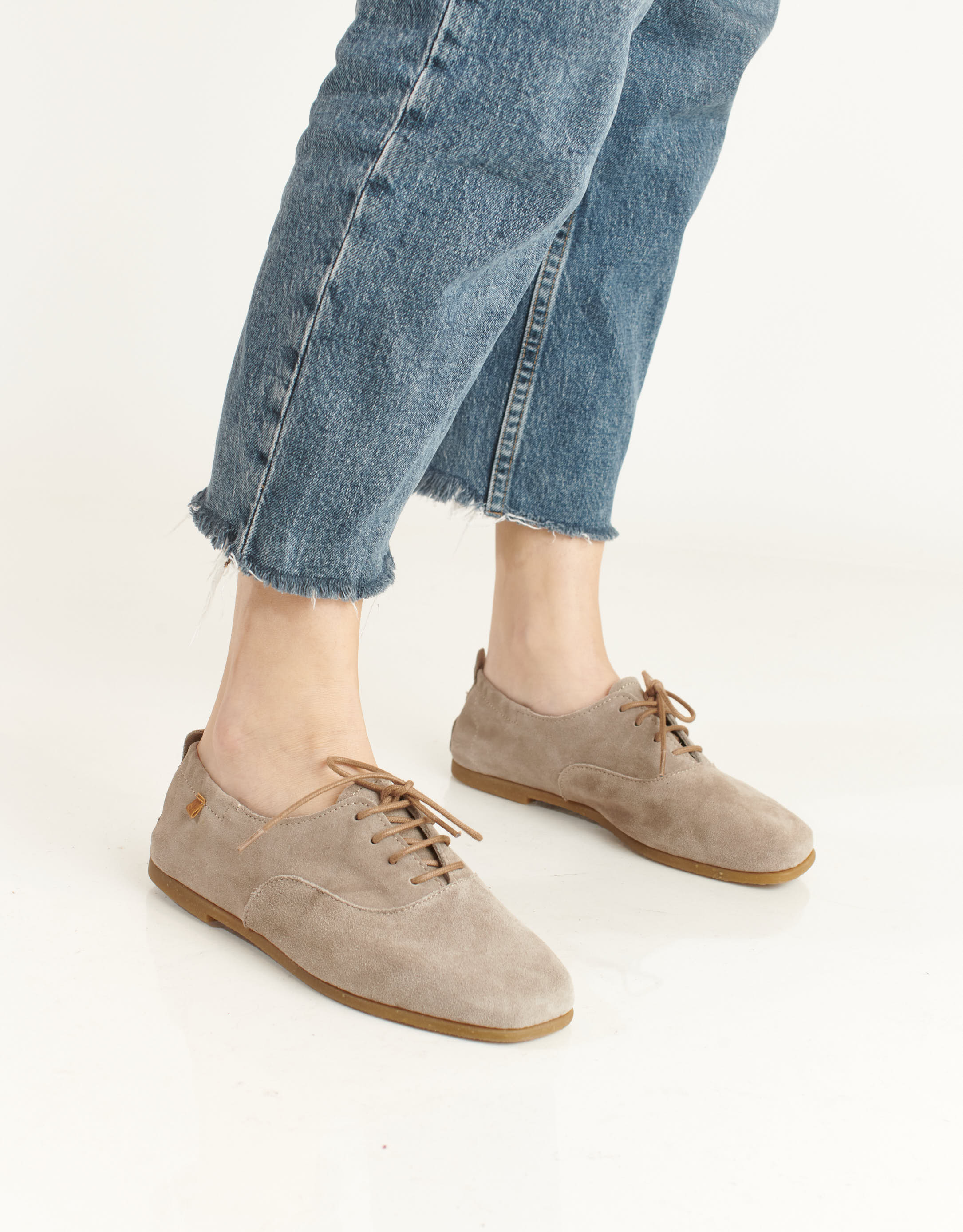 נעלי נשים - El Naturalista - נעלי עור שטוחות CROCHE - אפור4