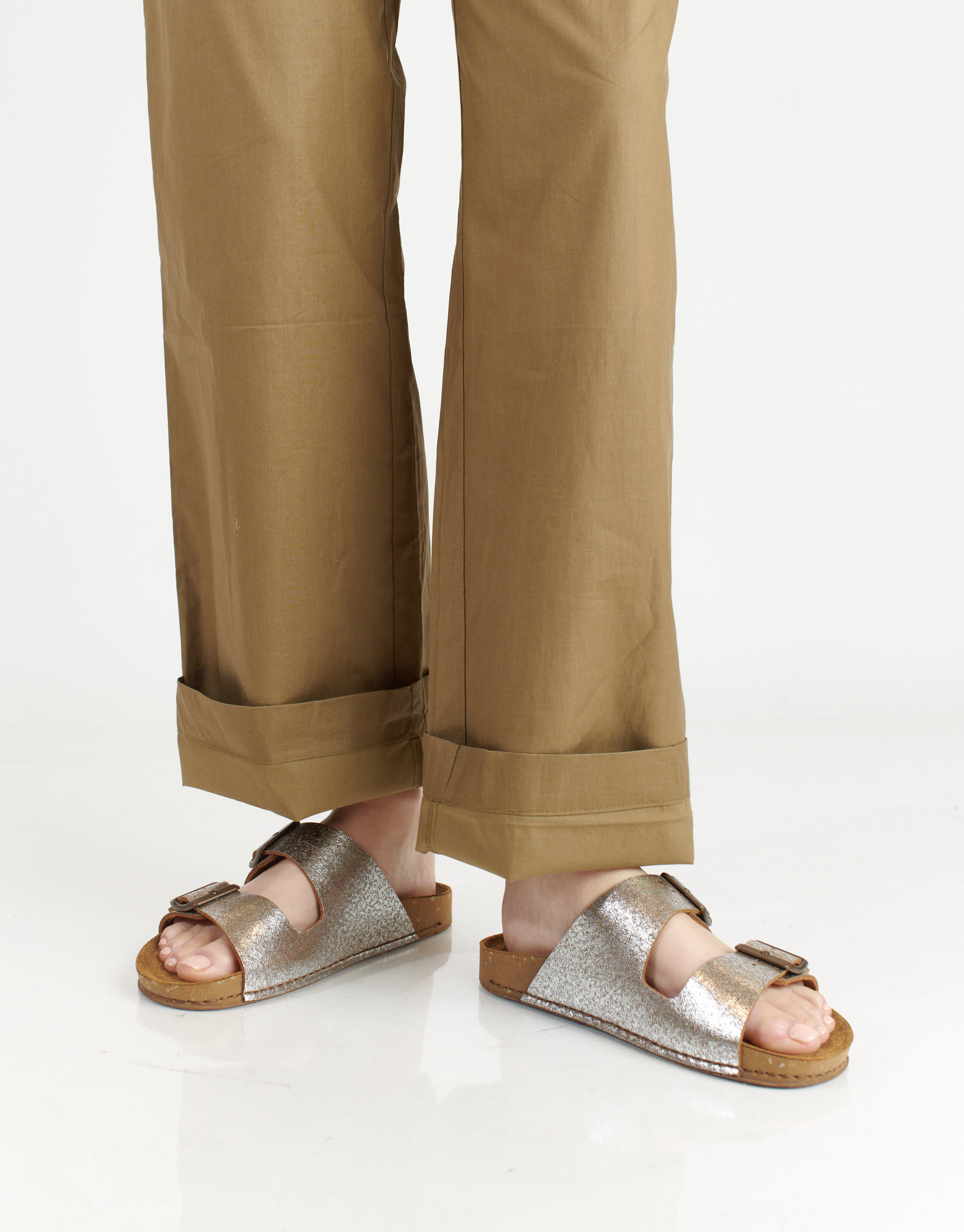 נעלי נשים - El Naturalista - כפכפים טבעוניים BALANCE - אפור מטאלי4