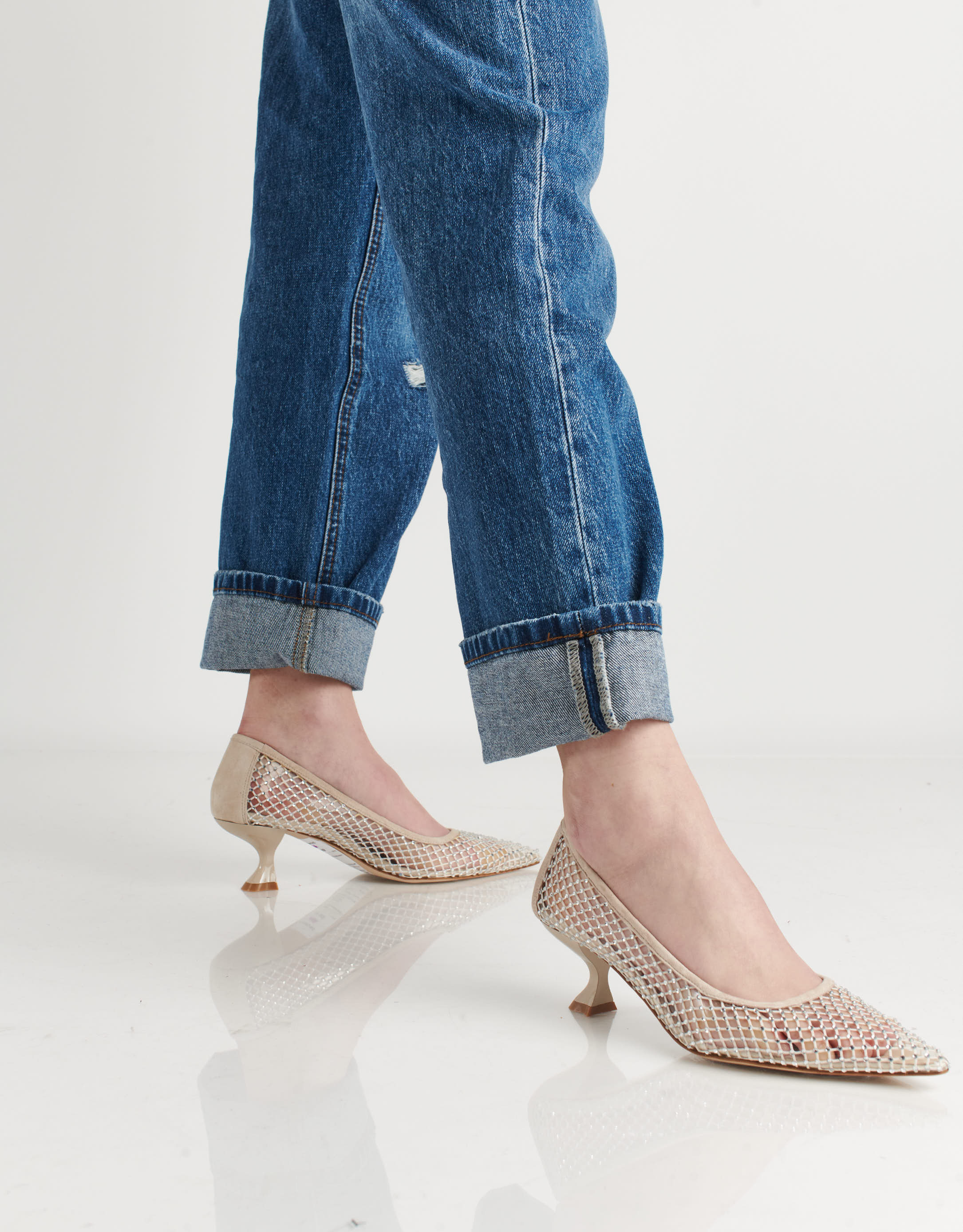 נעלי נשים - Jeffrey Campbell - נעלי סירה רשת ADORED - אופוויט2