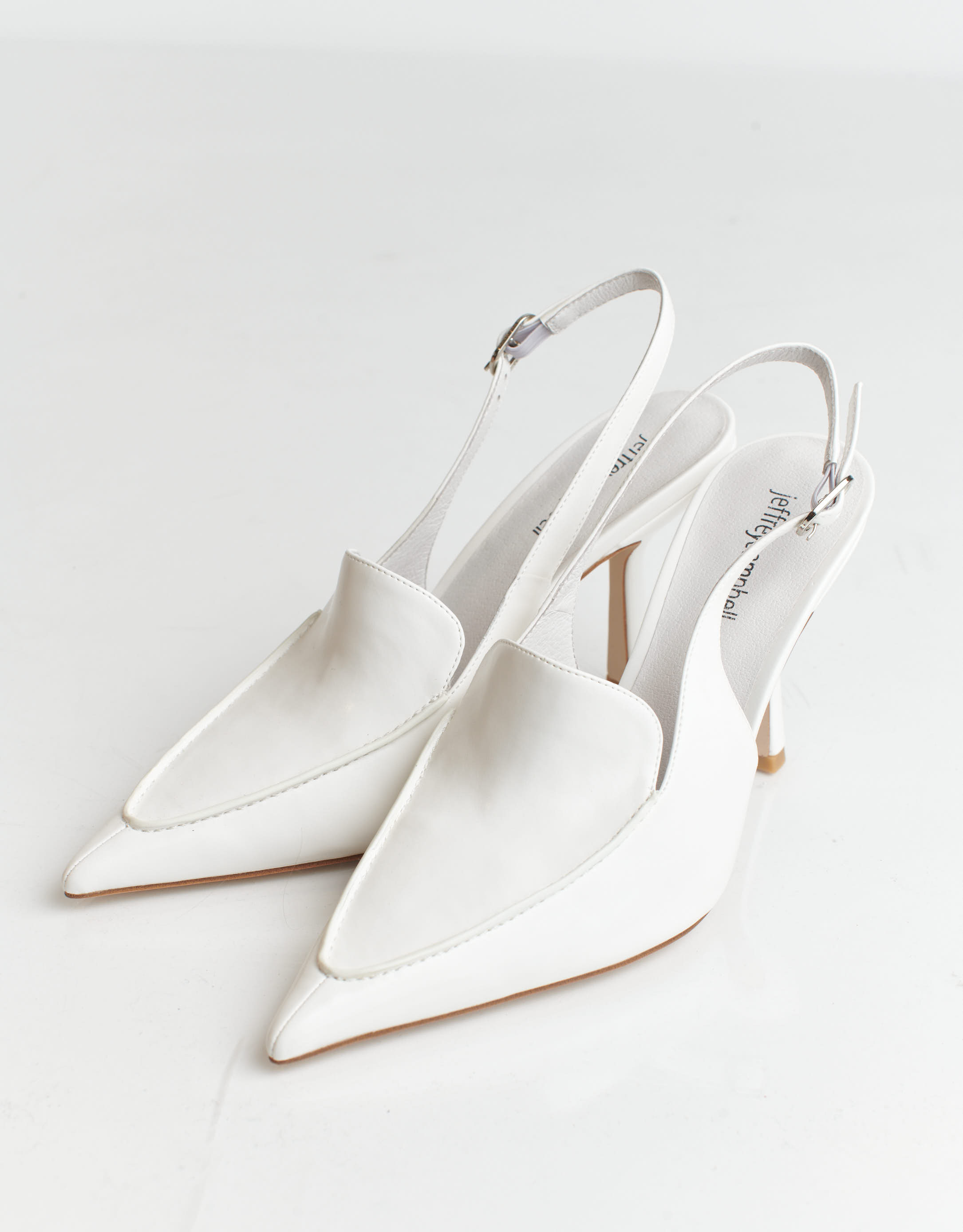 נעלי נשים - Jeffrey Campbell - סנדלי עקב ACCLAIMED - לבן2