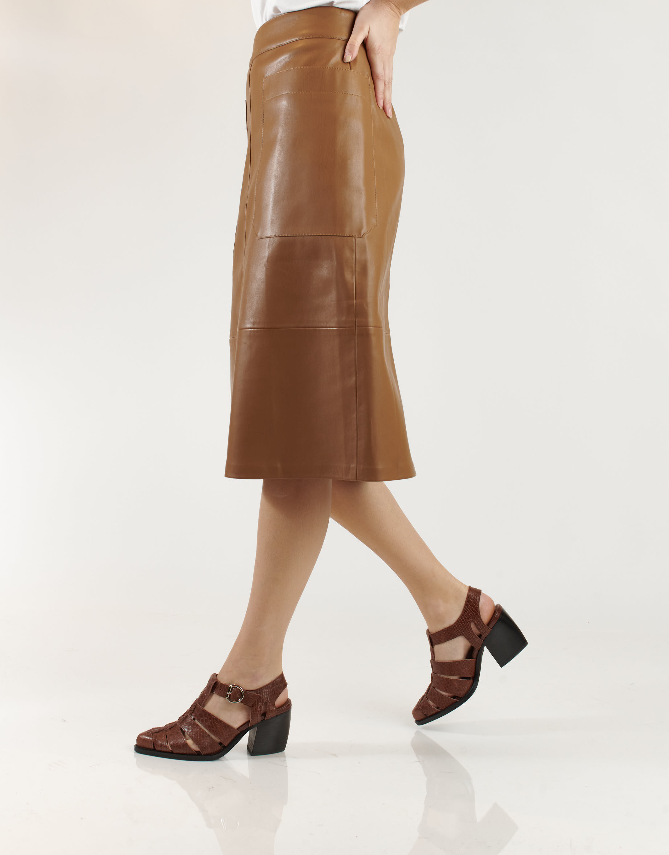 נעלי נשים - Jeffrey Campbell - סנדלי עקב ANGORA - חום2