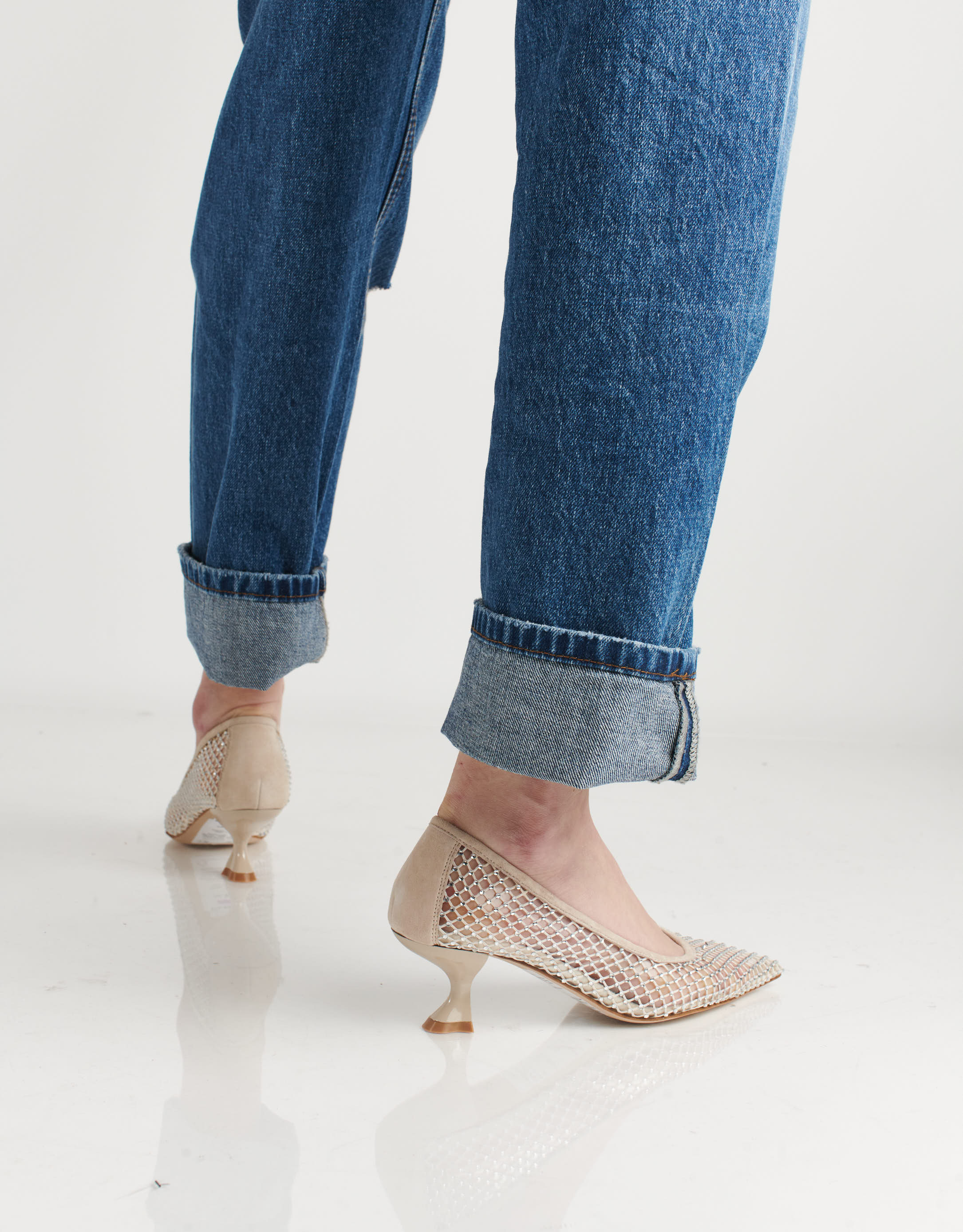 נעלי נשים - Jeffrey Campbell - נעלי סירה רשת ADORED - אופוויט4