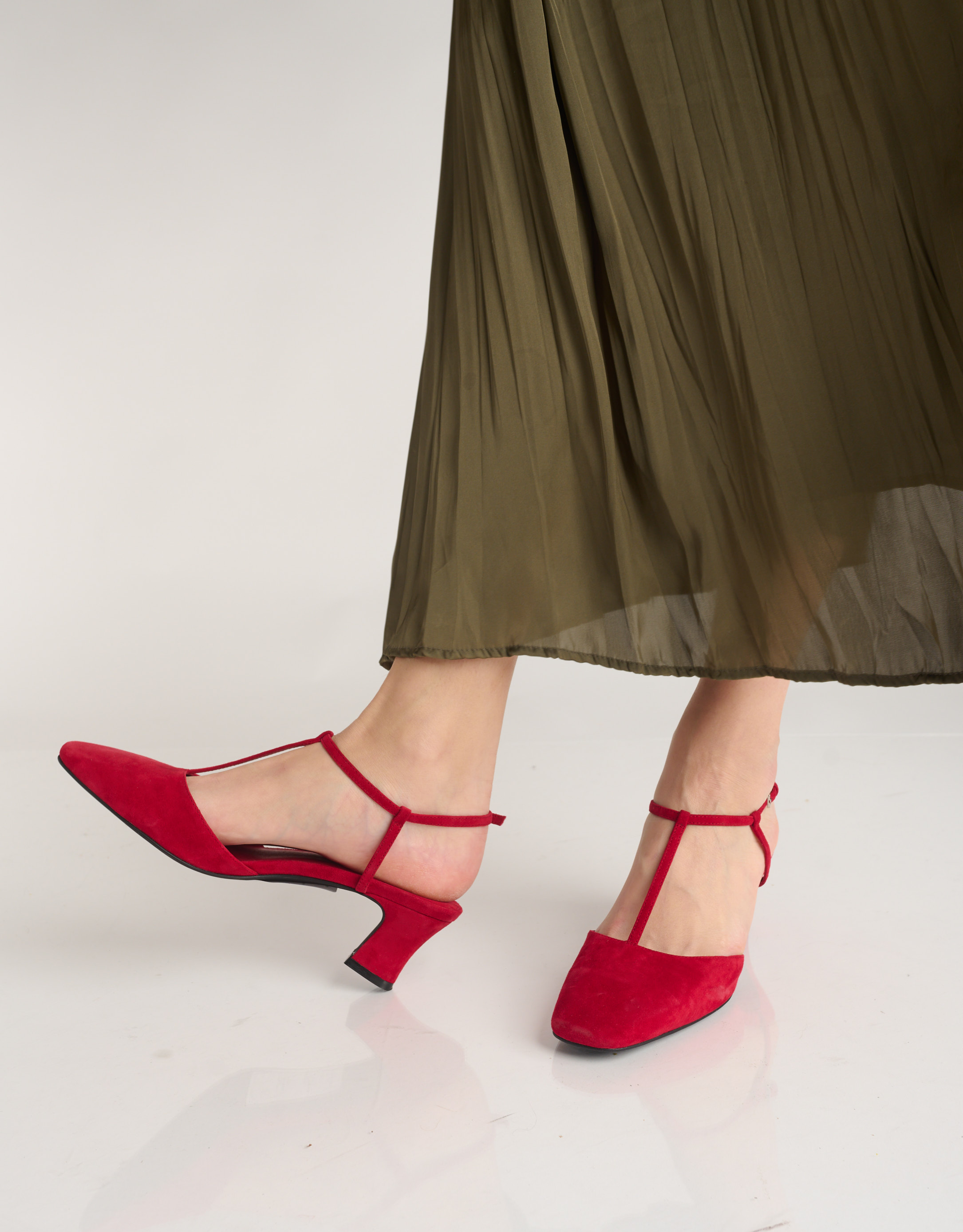 נעלי נשים - Jeffrey Campbell - נעלי עקב מזמש CHANTAL - אדום3