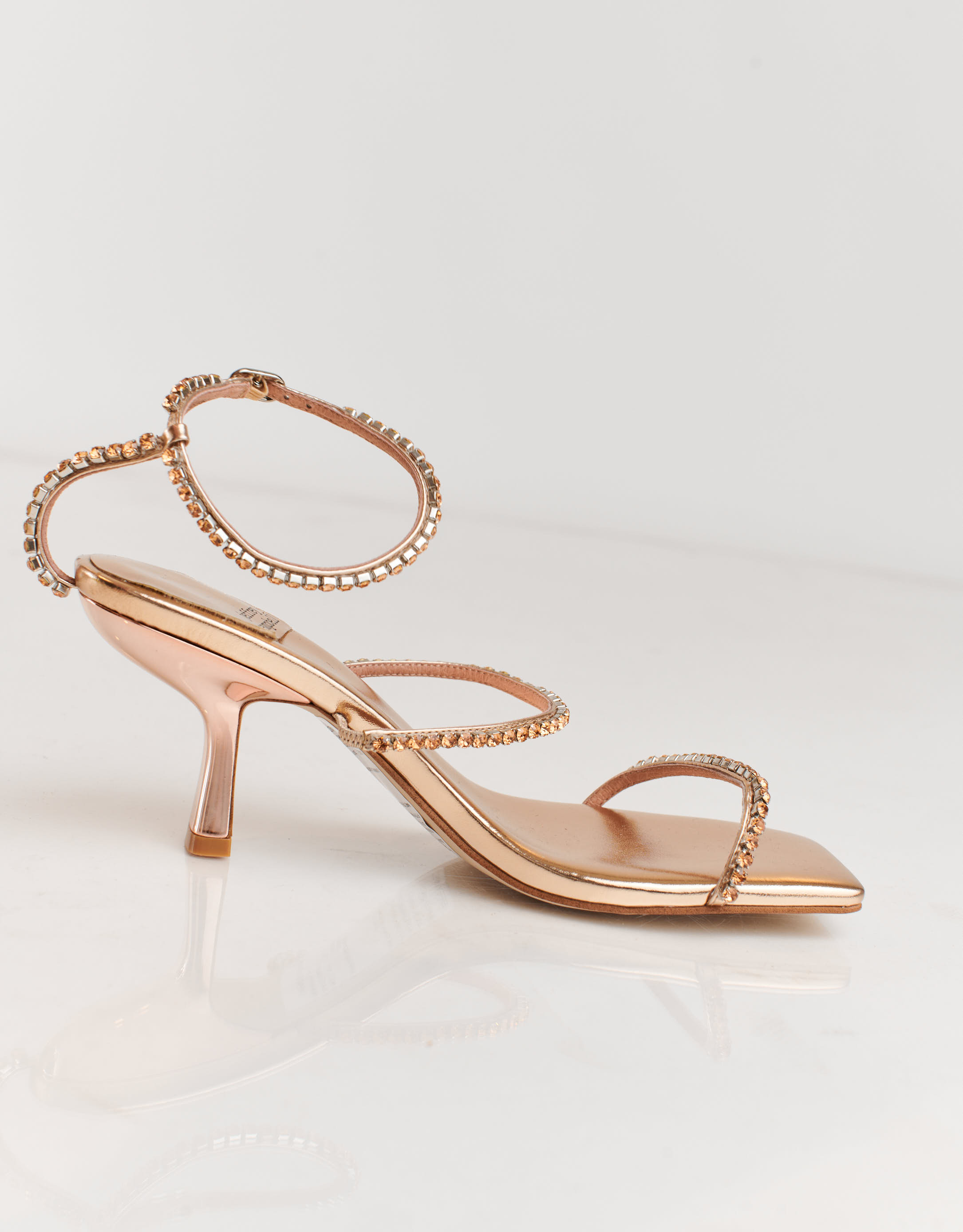 נעלי נשים - Jeffrey Campbell - סנדלי עקב DRESSED UP - זהב2