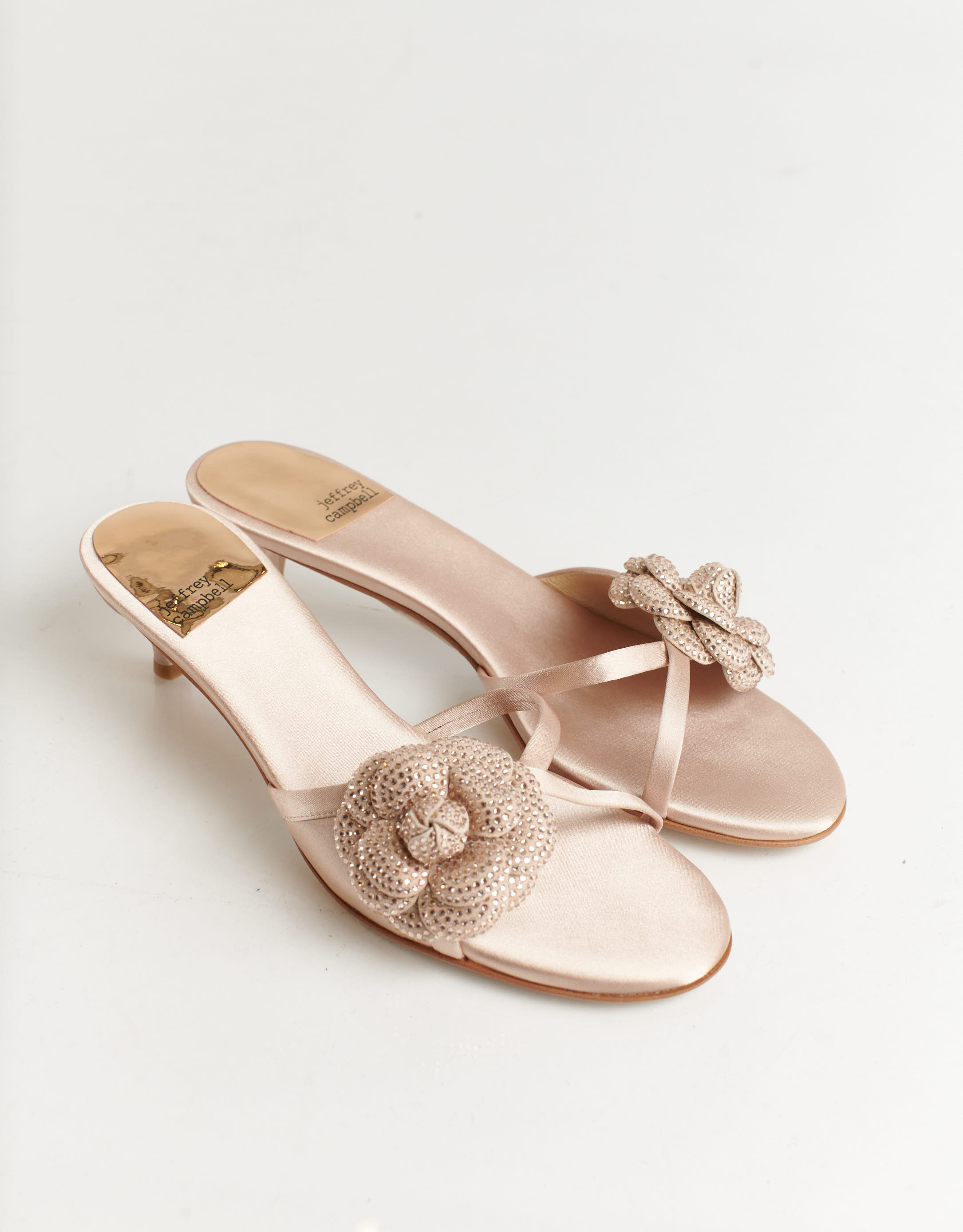 נעלי נשים - Jeffrey Campbell - כפכפי עקב GLORIOSA - בז'3