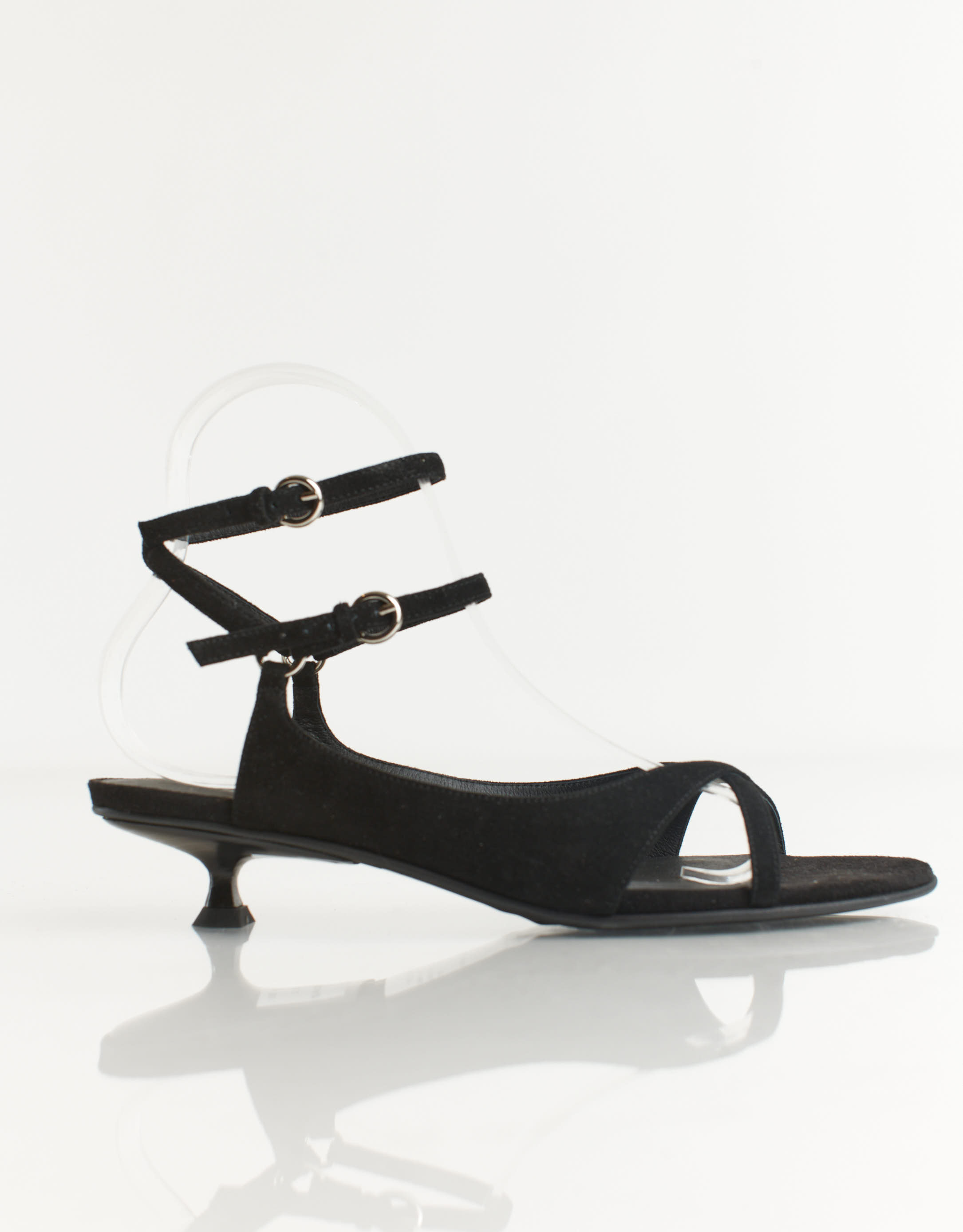 נעלי נשים - Jeffrey Campbell - סנדלי זמש MISTIE - שחור2