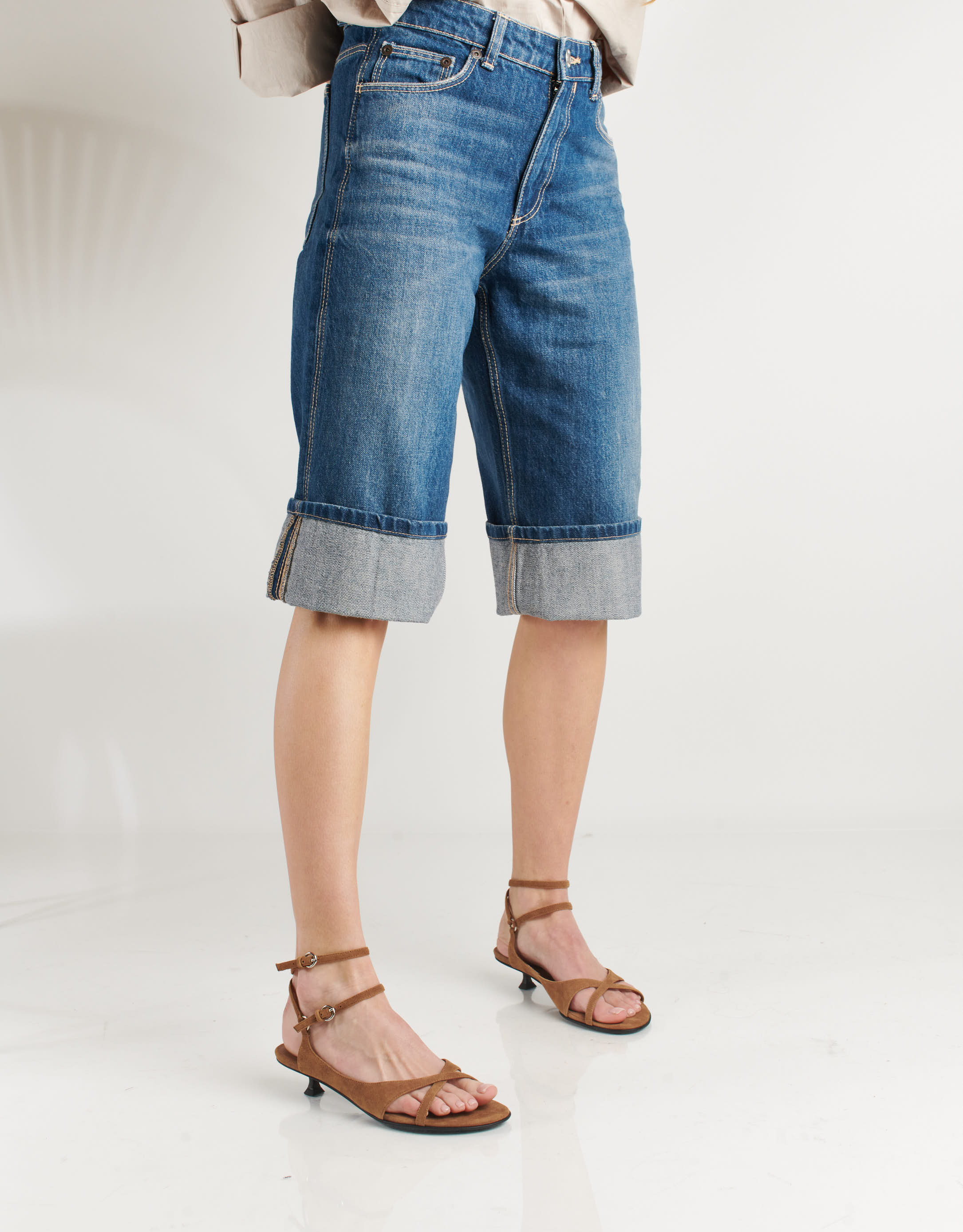 נעלי נשים - Jeffrey Campbell - סנדלי זמש MISTIE - חום בהיר3