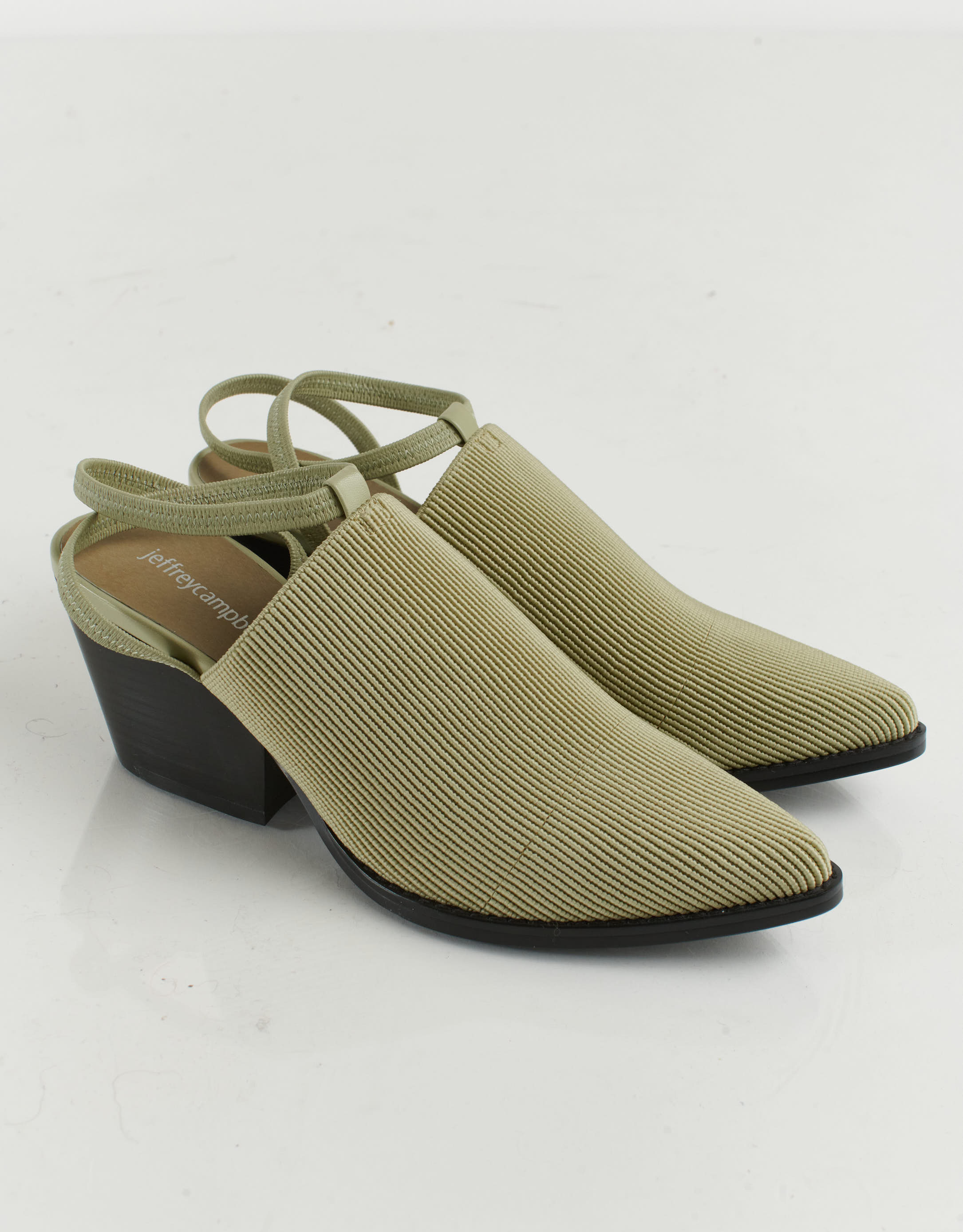 נעלי נשים - Jeffrey Campbell - סנדלי עקב סגורים ELASTO - ירוק בהיר2