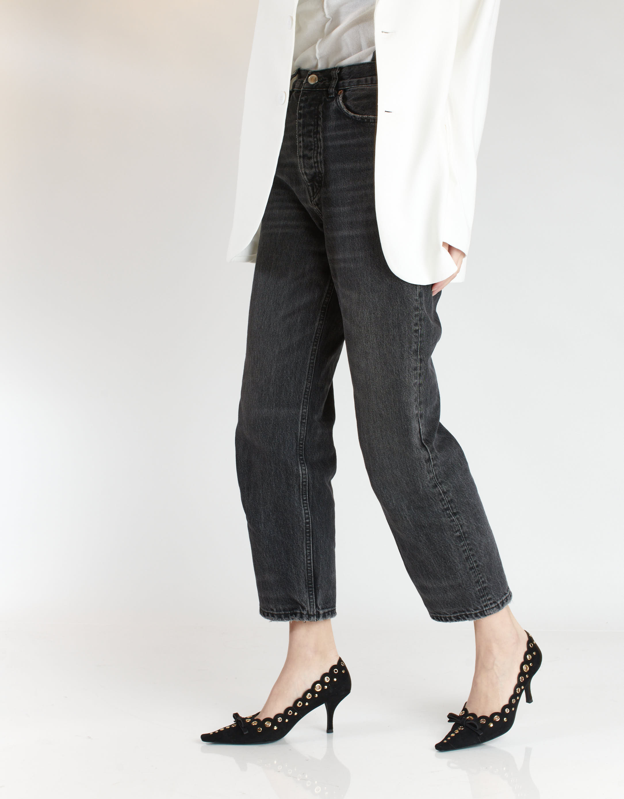 נעלי נשים - Jeffrey Campbell - נעלי סירה עם עקב NOTION - שחור4