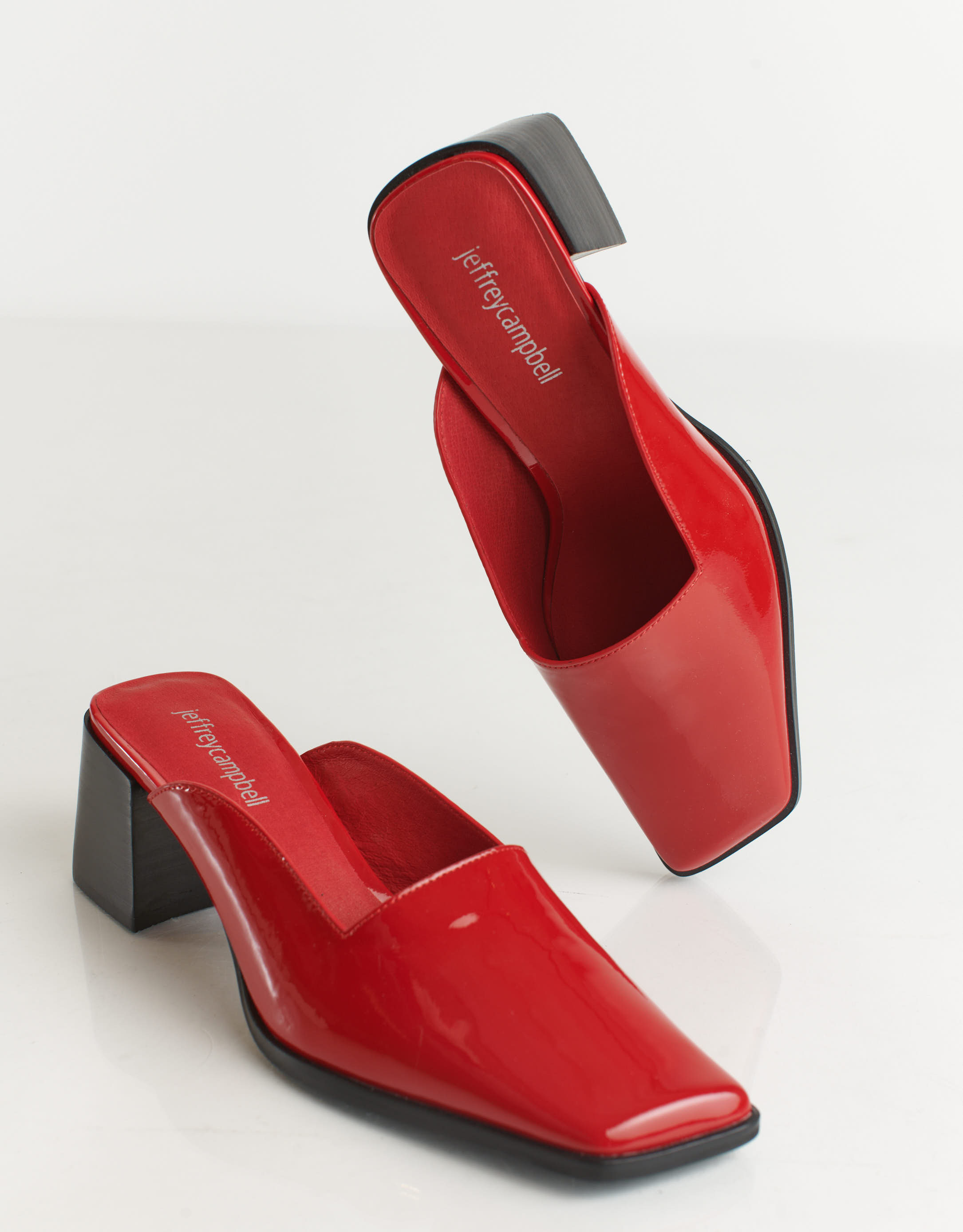 נעלי נשים - Jeffrey Campbell - כפכפי עקב סגורים SILKY - אדום3