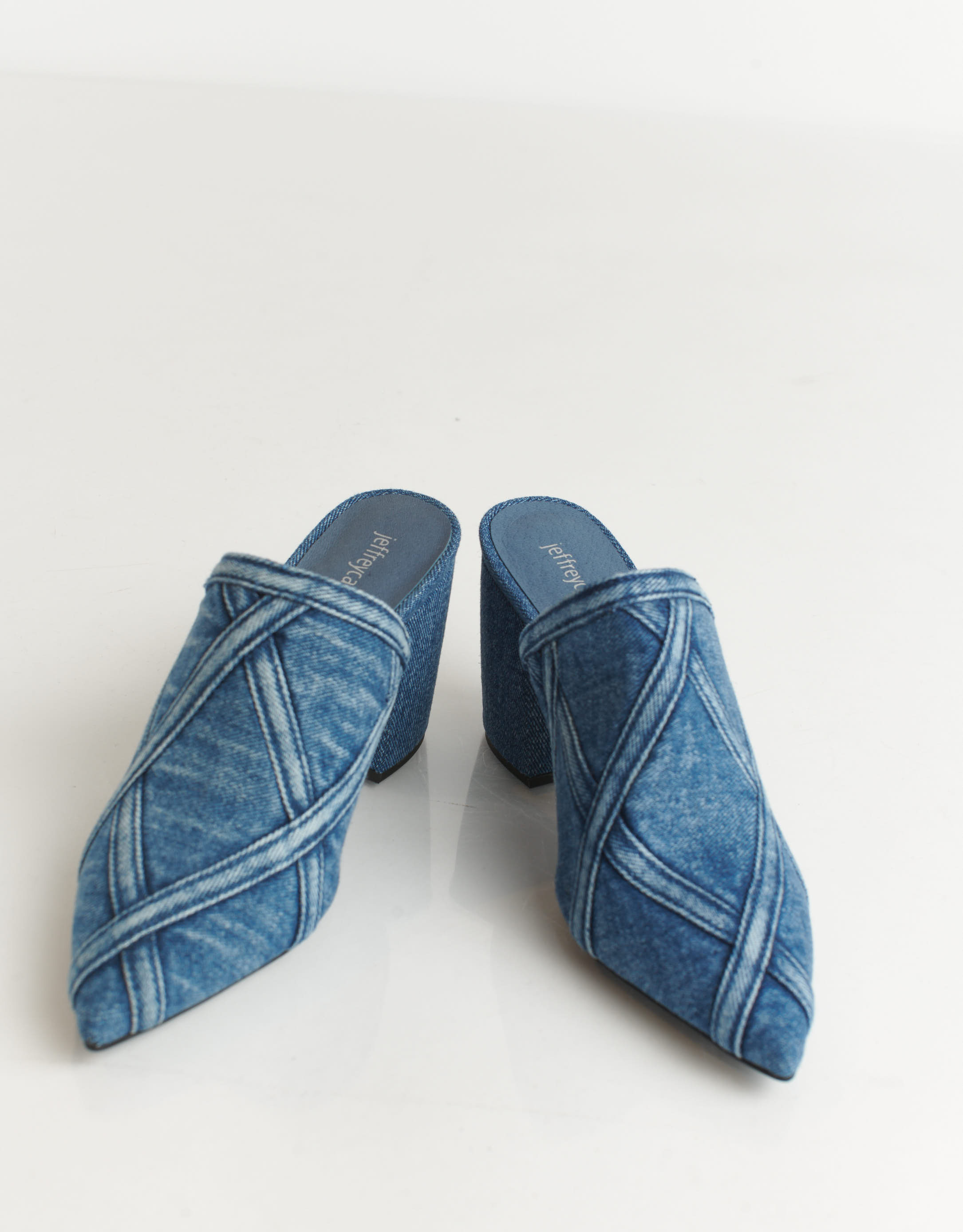 נעלי נשים - Jeffrey Campbell - כפכפי ג'ינס עם עקב SWAG - כחול3