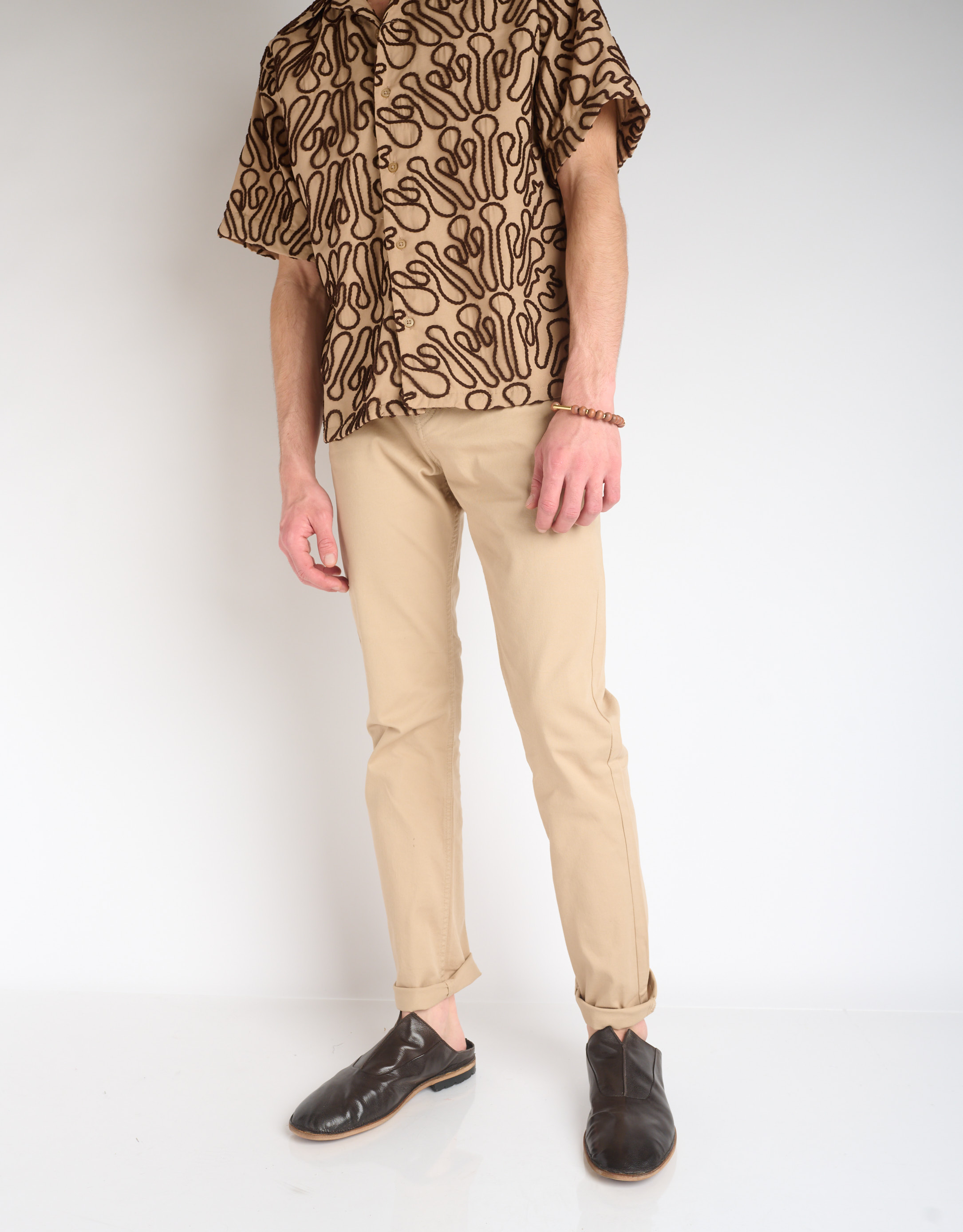 נעלי גברים - Ernesto Dolani - כפכפי עור ROMEO - חום כהה2