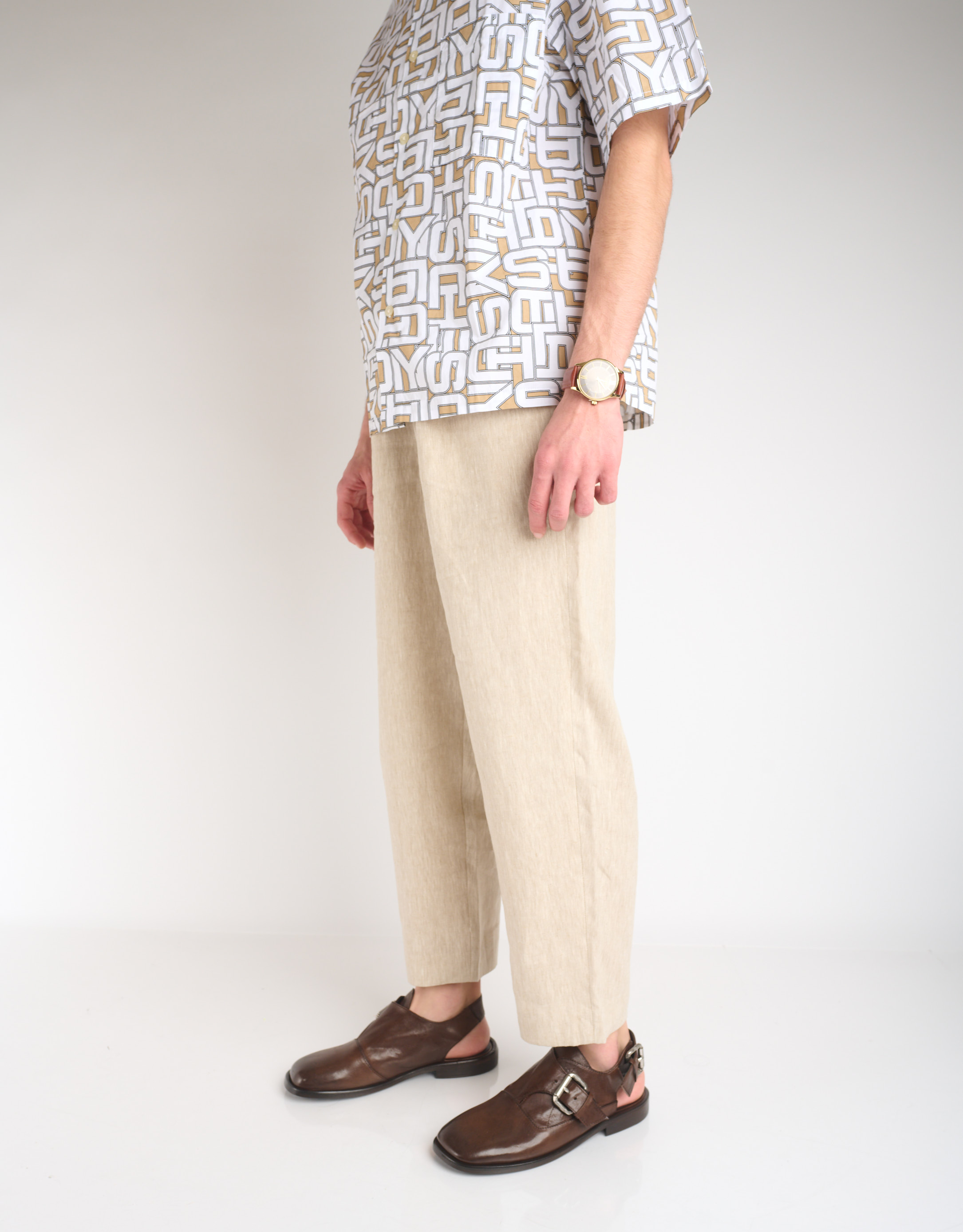 נעלי גברים - Ernesto Dolani - סנדלי עור MILO - חום2