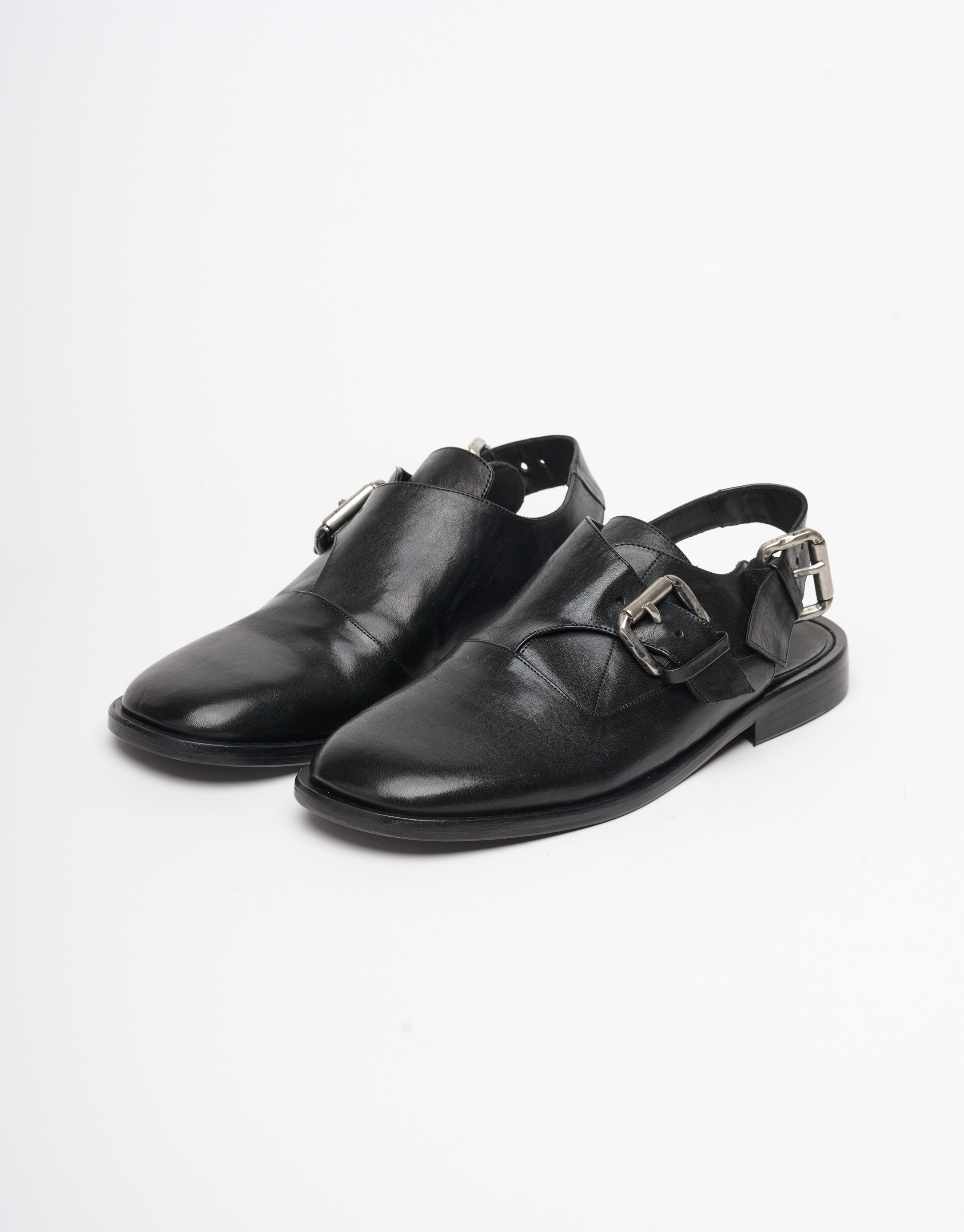 נעלי גברים - Ernesto Dolani - סנדלי עור MILO - שחור3