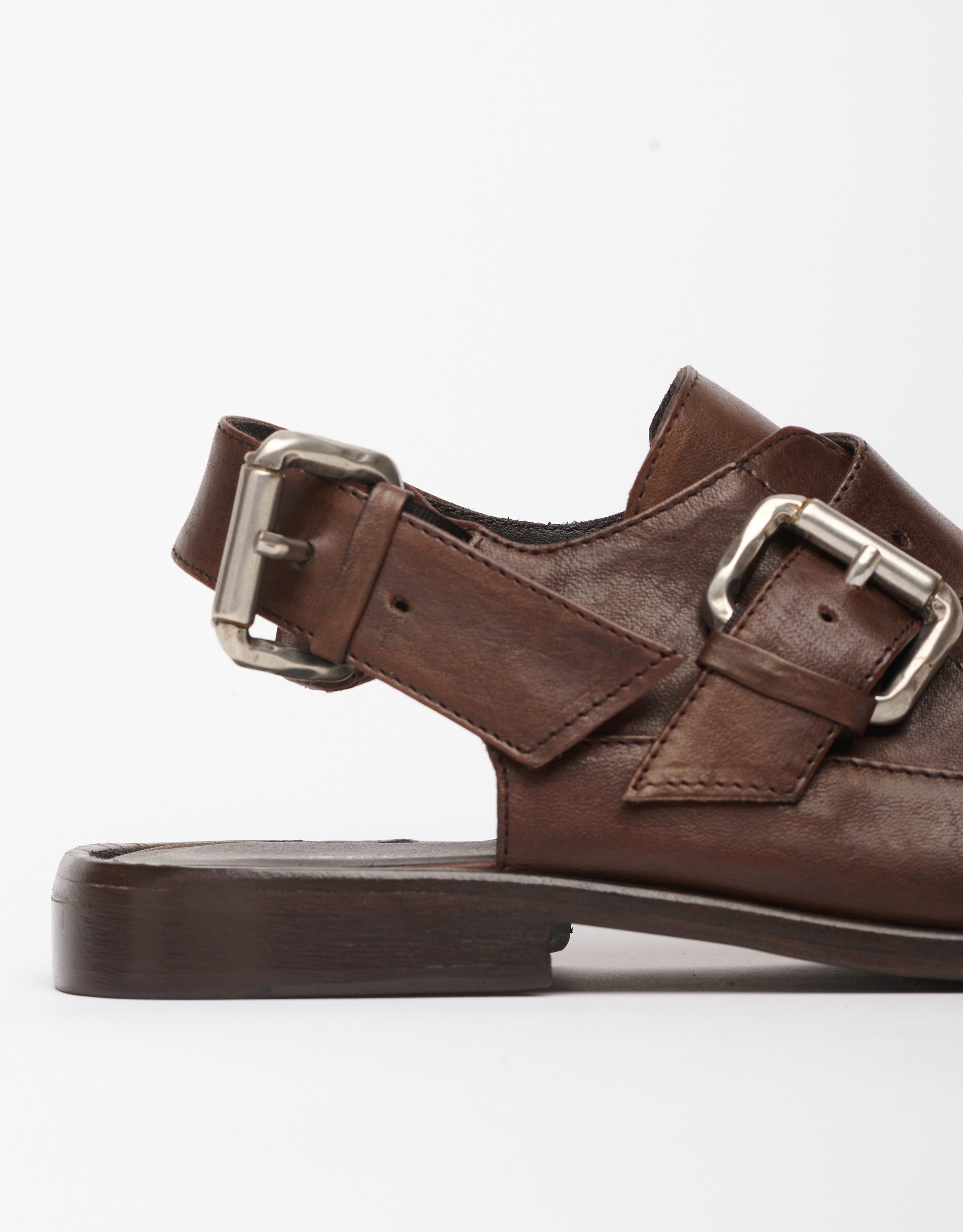 נעלי גברים - Ernesto Dolani - סנדלי עור MILO - חום3