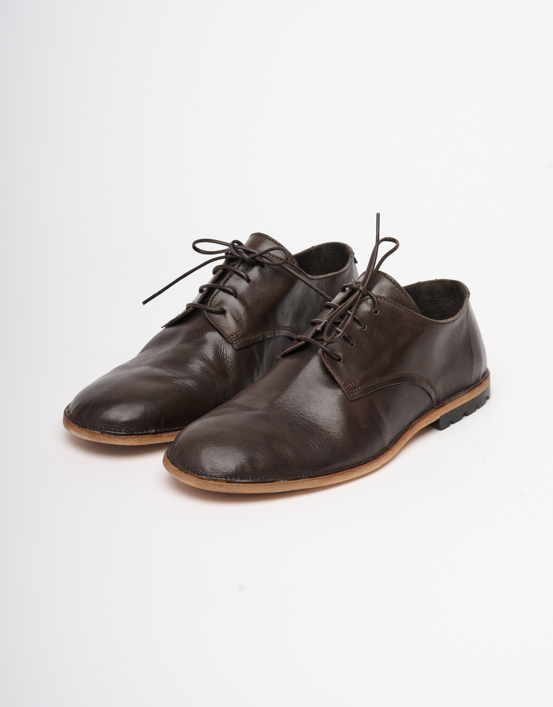 נעלי גברים - Ernesto Dolani - נעליים עם שרוכים ROMEO - חום כהה2