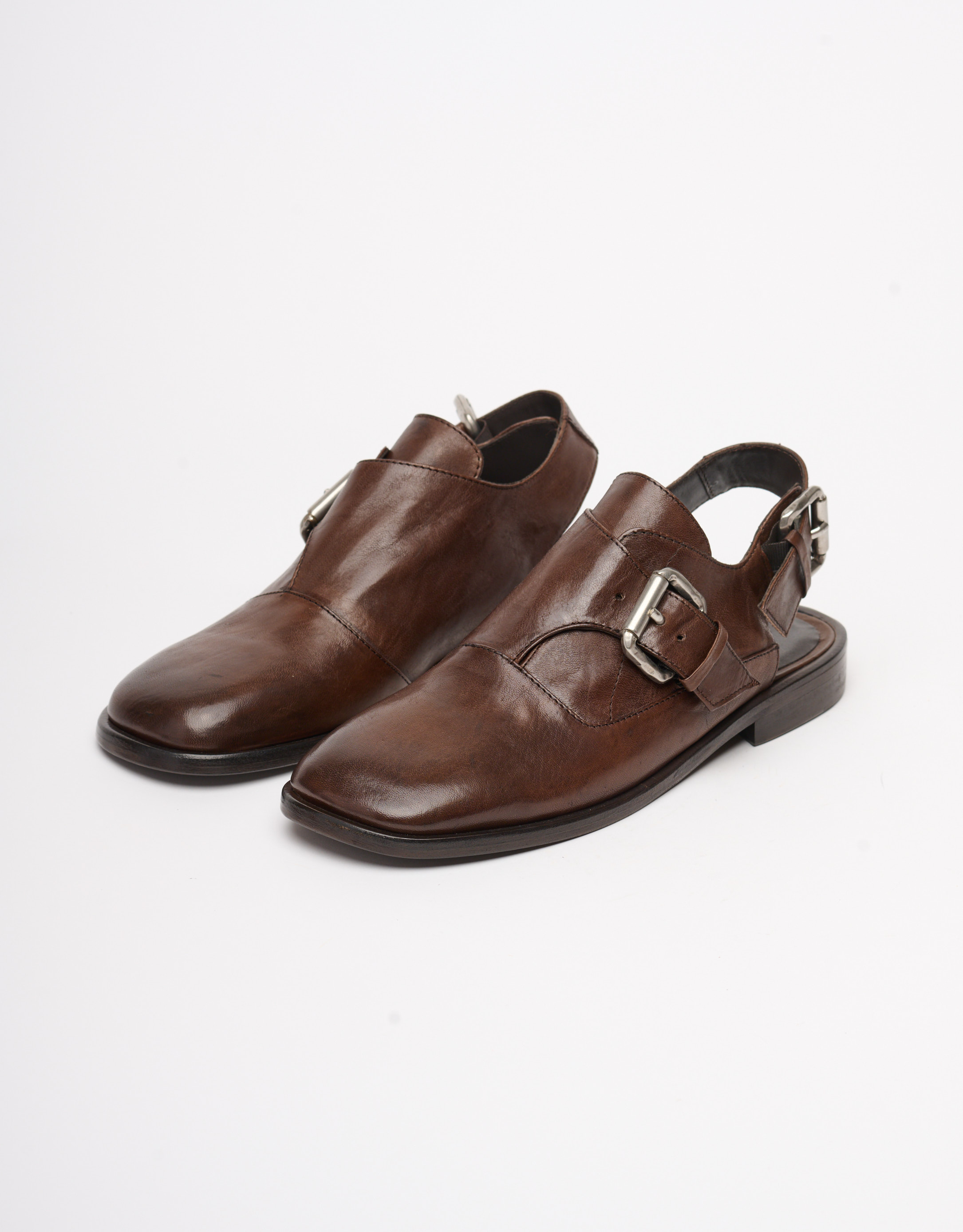 נעלי גברים - Ernesto Dolani - סנדלי עור MILO - חום4