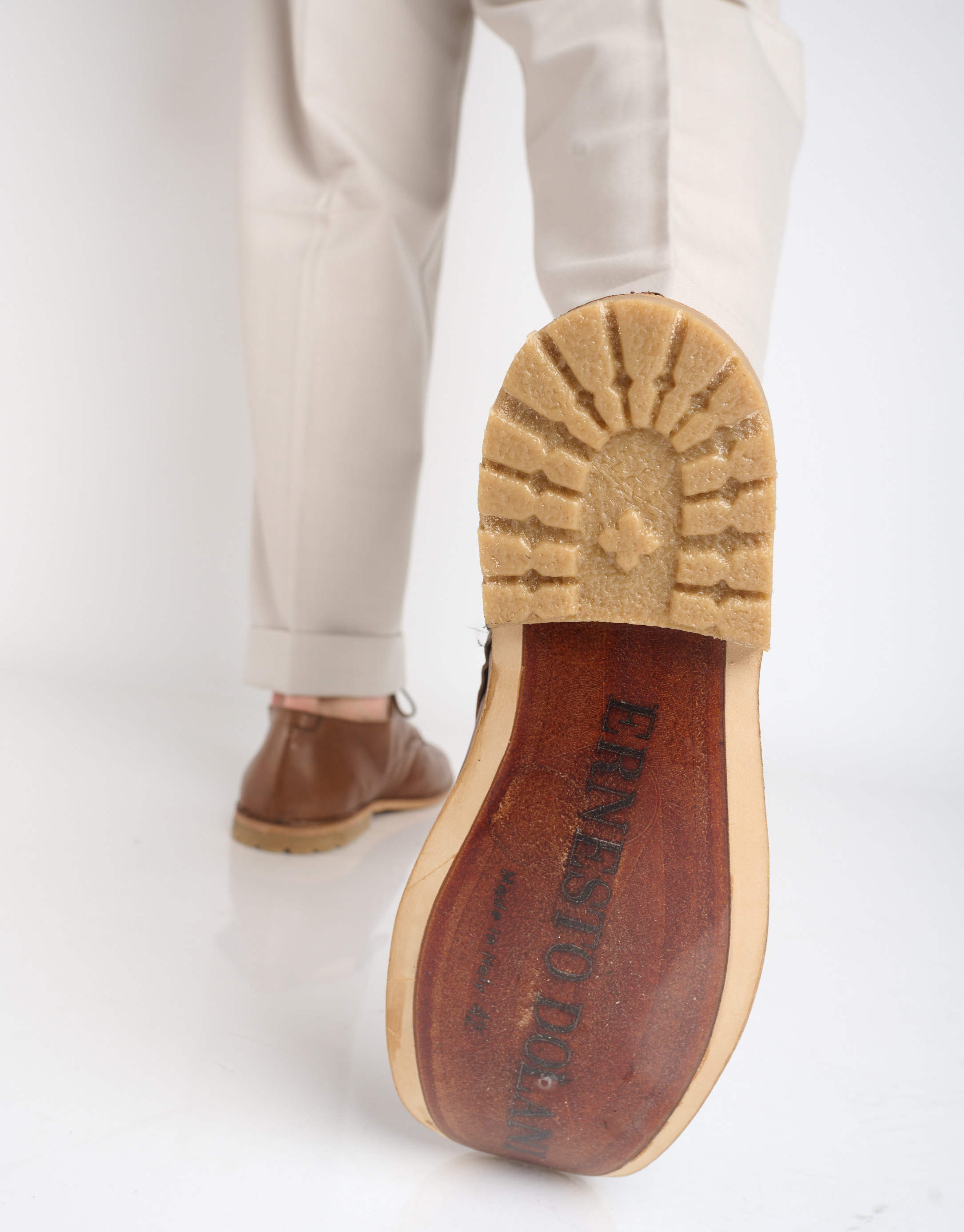 נעלי גברים - Ernesto Dolani - נעליים עם שרוכים ROMEO - חום4