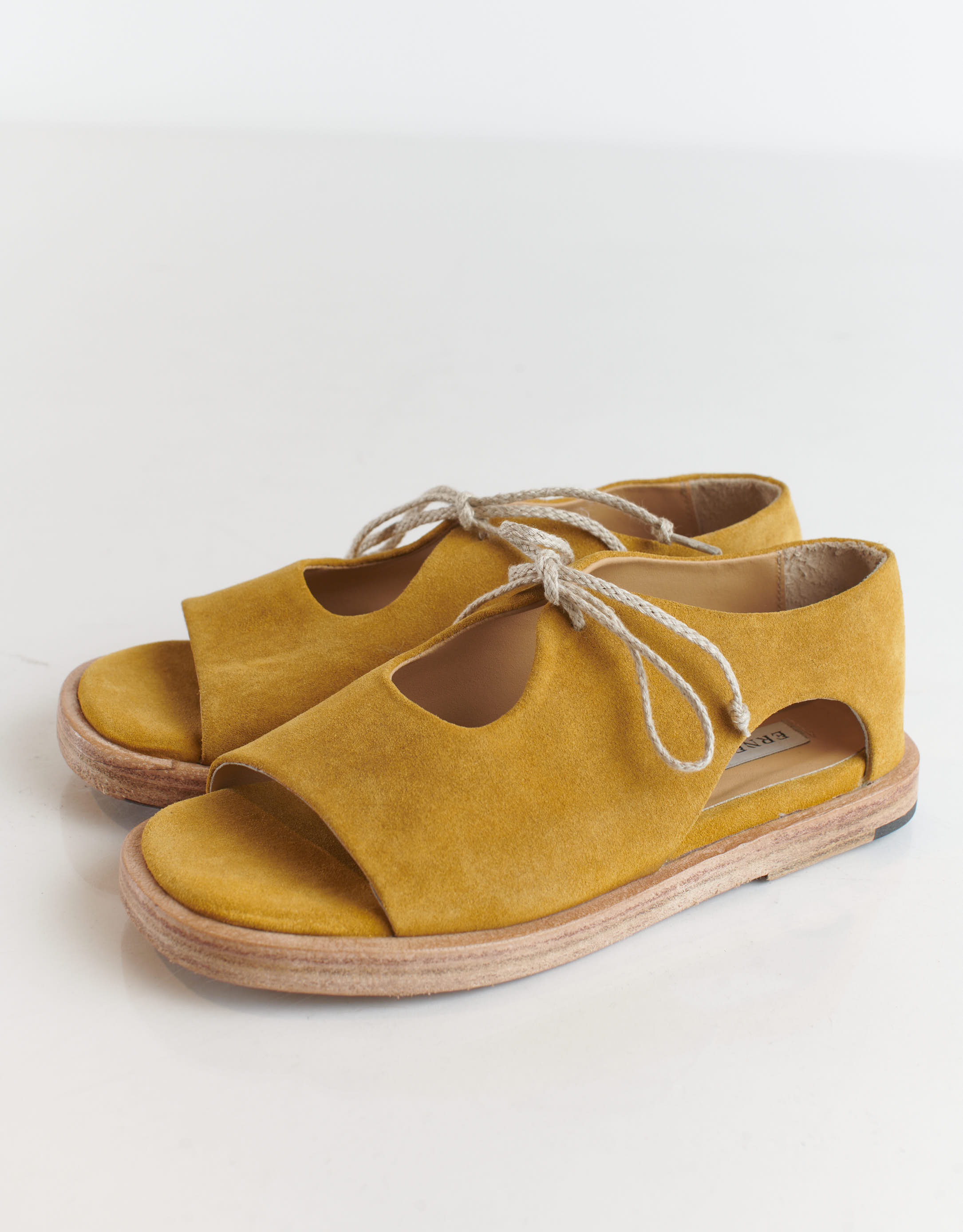 נעלי נשים - Ernesto Dolani - נעלי עור שטוחות GEA - חרדל2