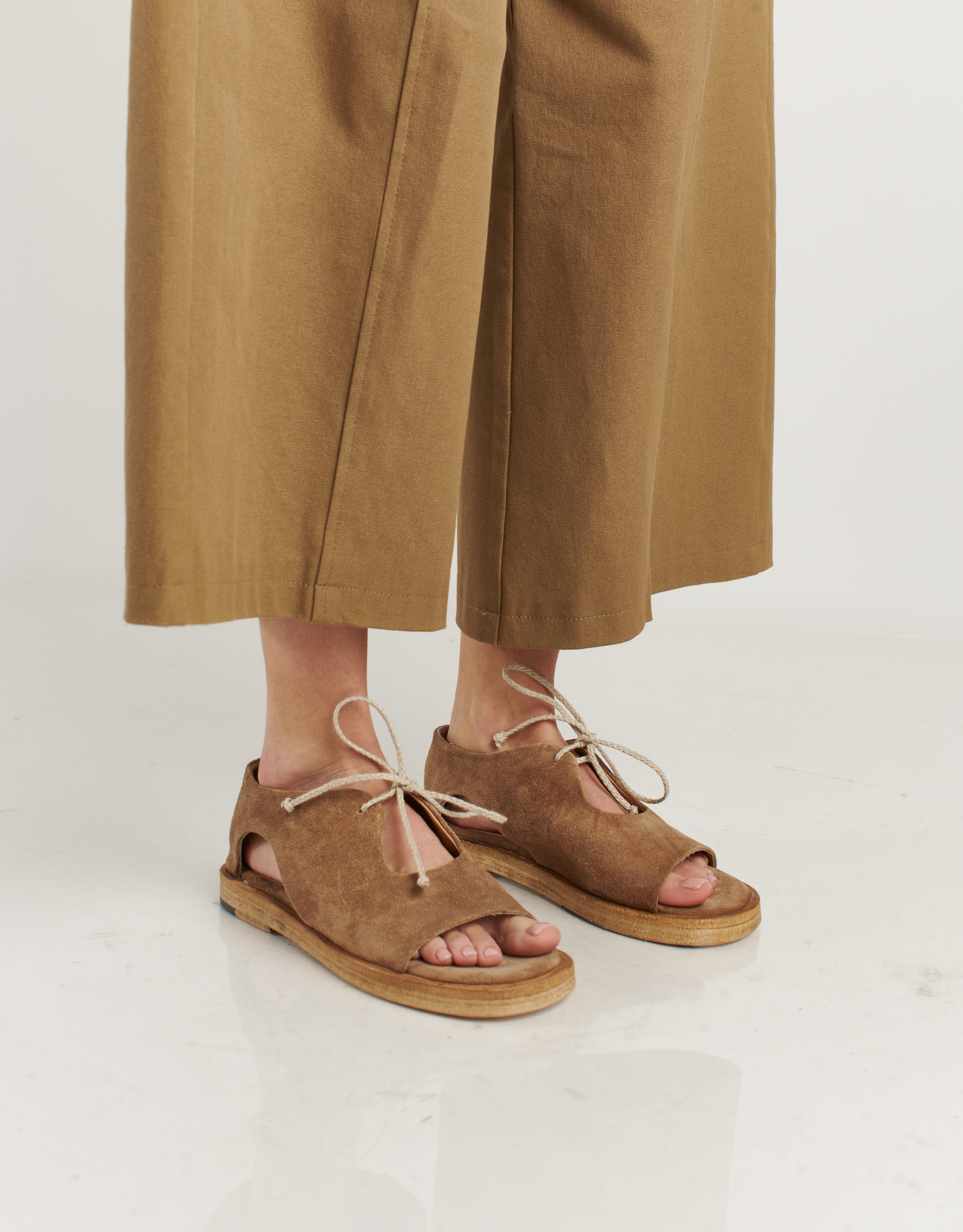 נעלי נשים - Ernesto Dolani - נעלי עור שטוחות GEA - חום3