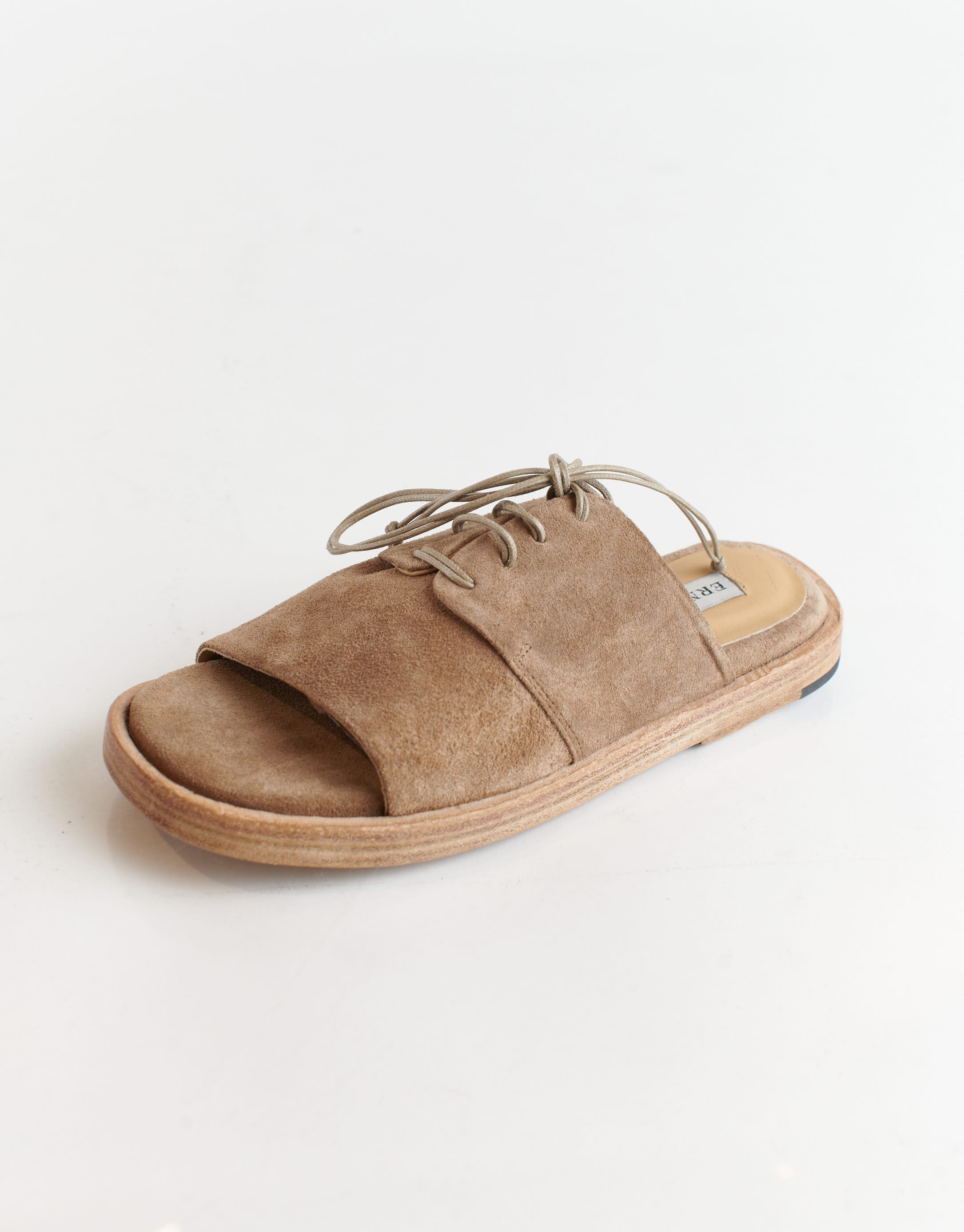 נעלי נשים - Ernesto Dolani - כפכפי זמש עם שרוכים GEA - חום3