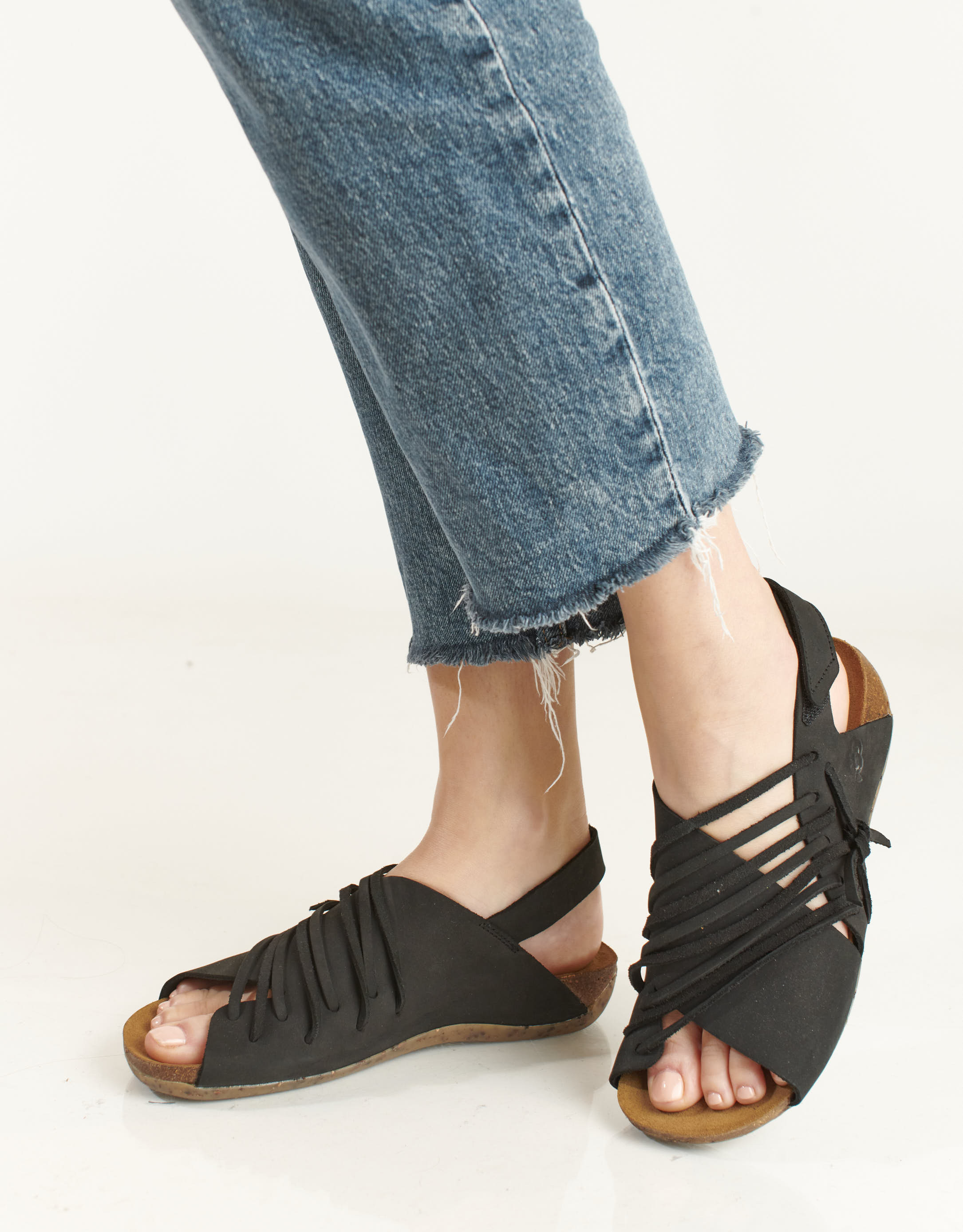 נעלי נשים - loints of Holland - סנדלי עור  FLORIDA - שחור2