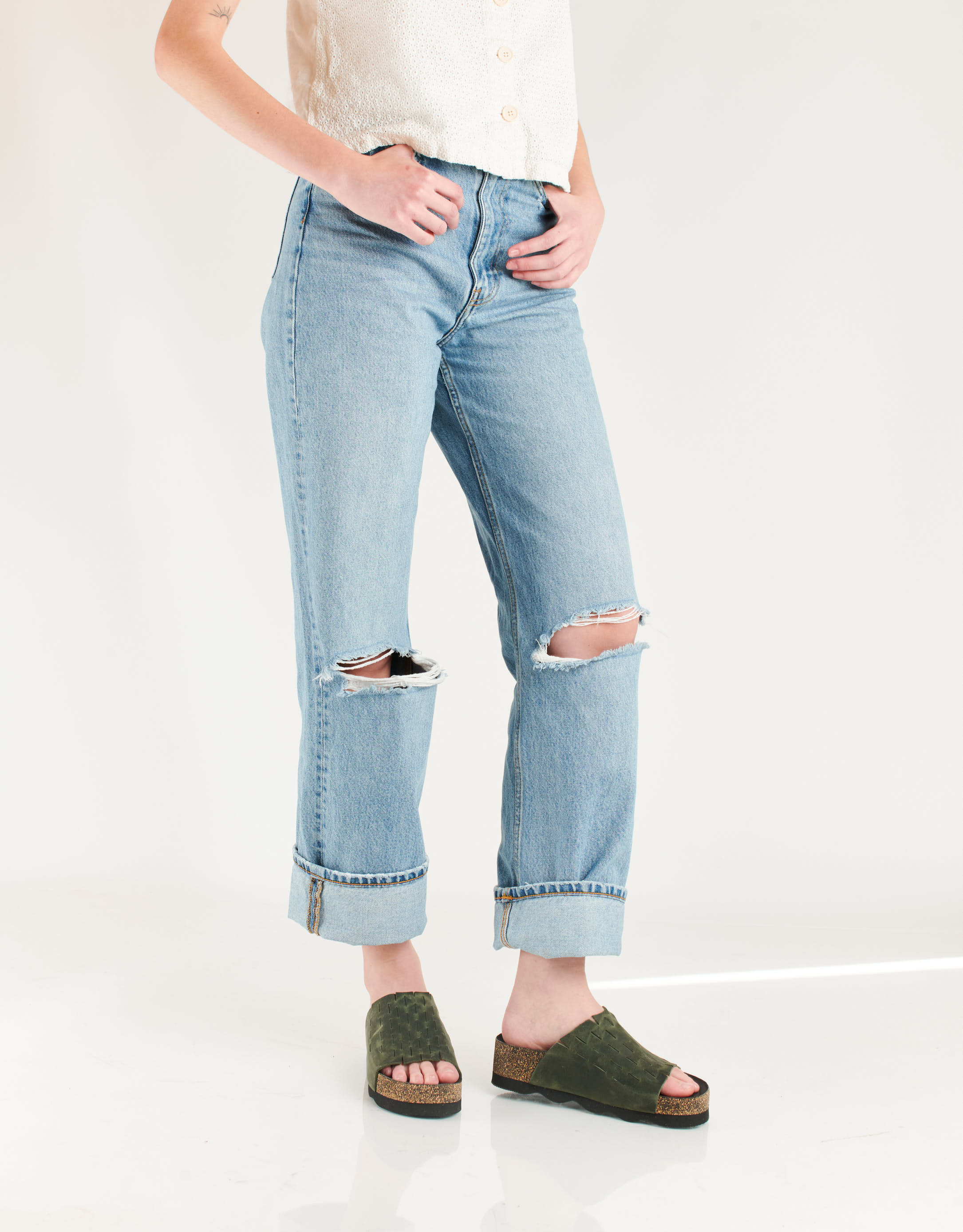 נעלי נשים - loints of Holland - כפכפים  DALEM - ירוק2