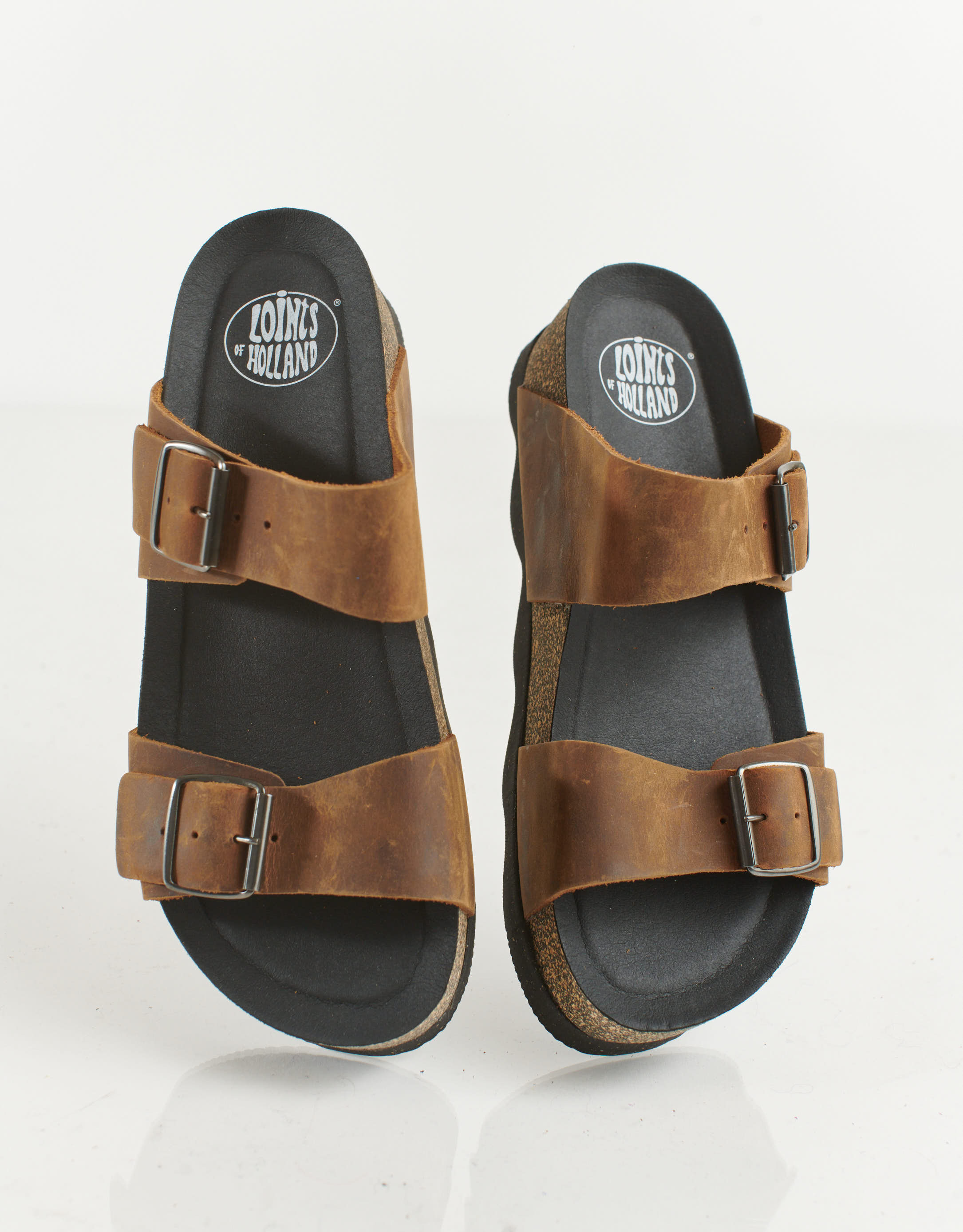 נעלי נשים - loints of Holland - כפכפי רצועות DIDAM - קאמל3