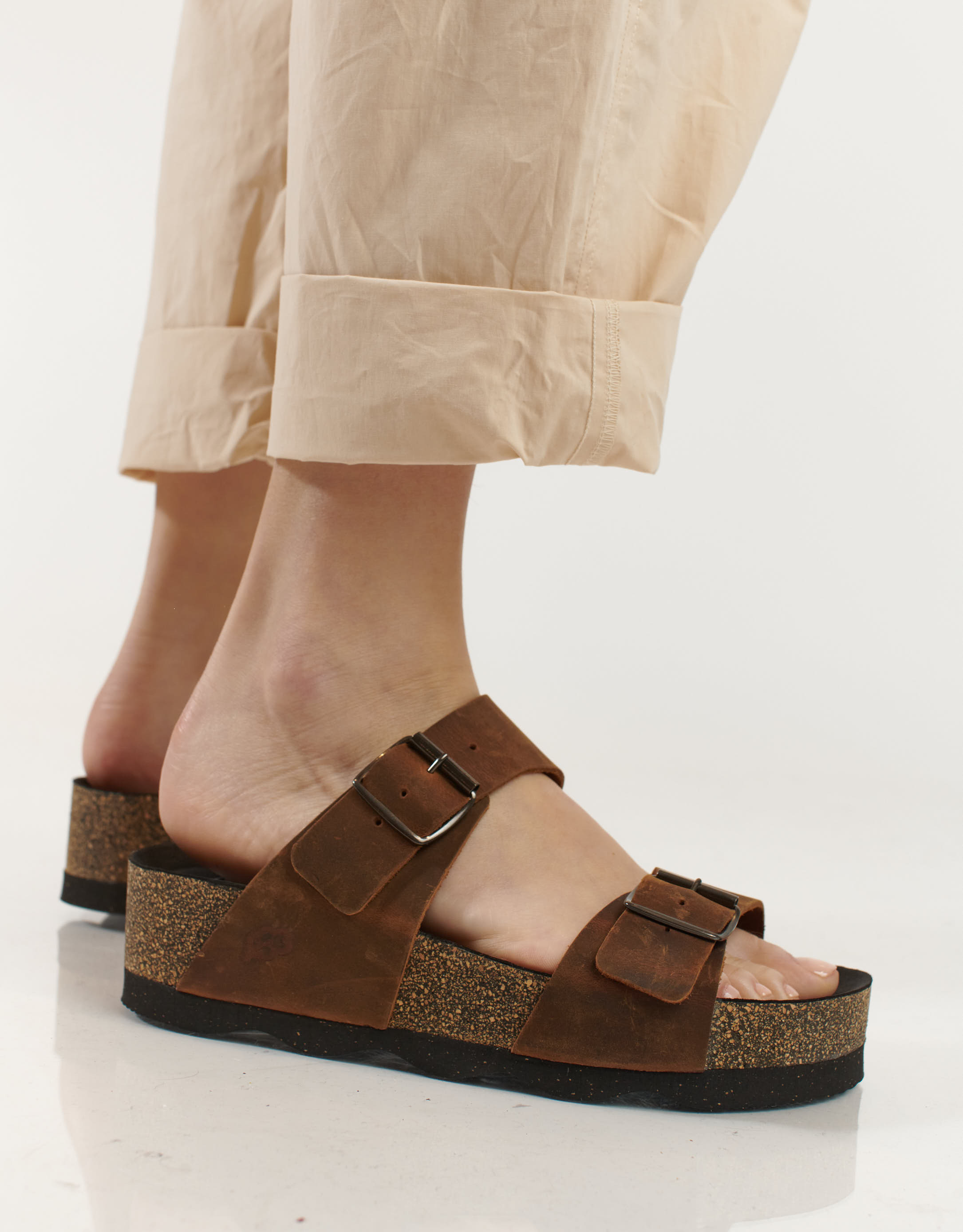 נעלי נשים - loints of Holland - כפכפי רצועות DIDAM - קאמל4