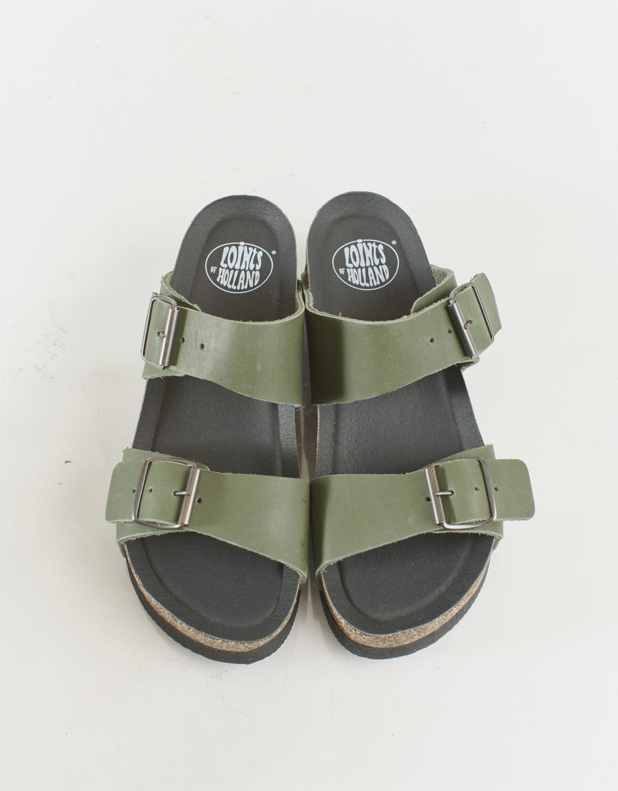 נעלי נשים - loints of Holland - כפכפי רצועות DIDAM B - ירוק4