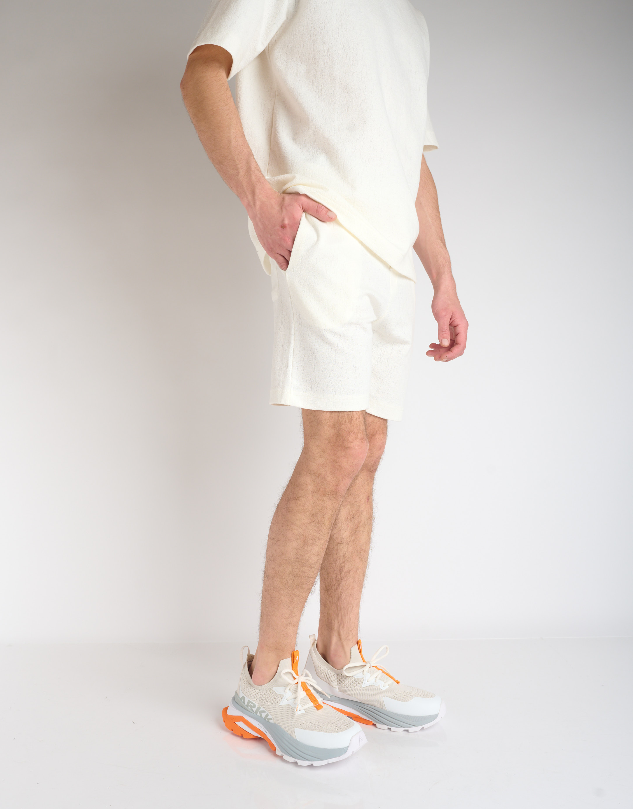 נעלי גברים - Arkk - סניקרס WASTE ZERO - לבן   כתום2