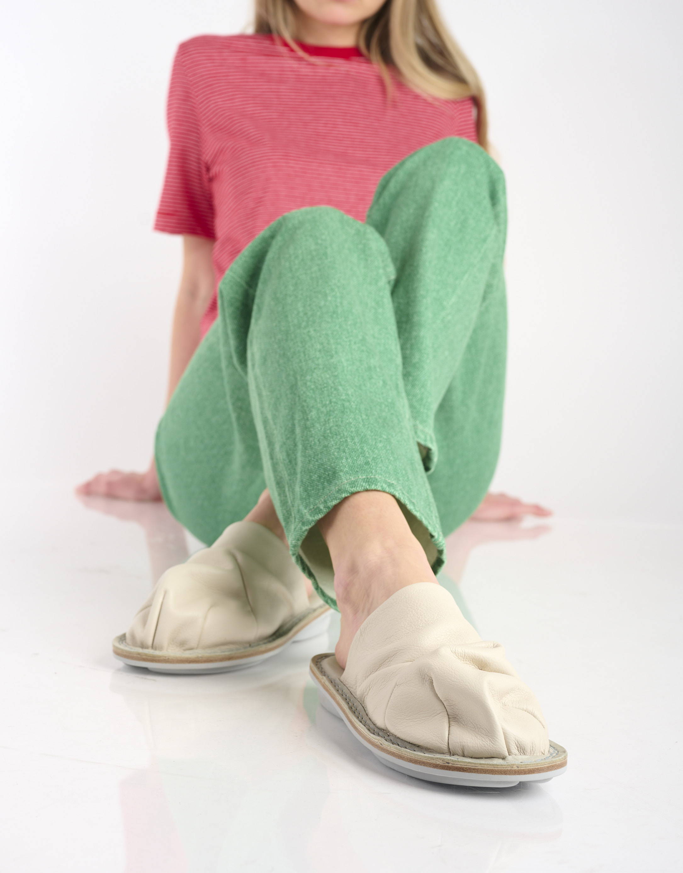 נעלי נשים - Trippen - כפכפי עור EXCESS - אופוויט1