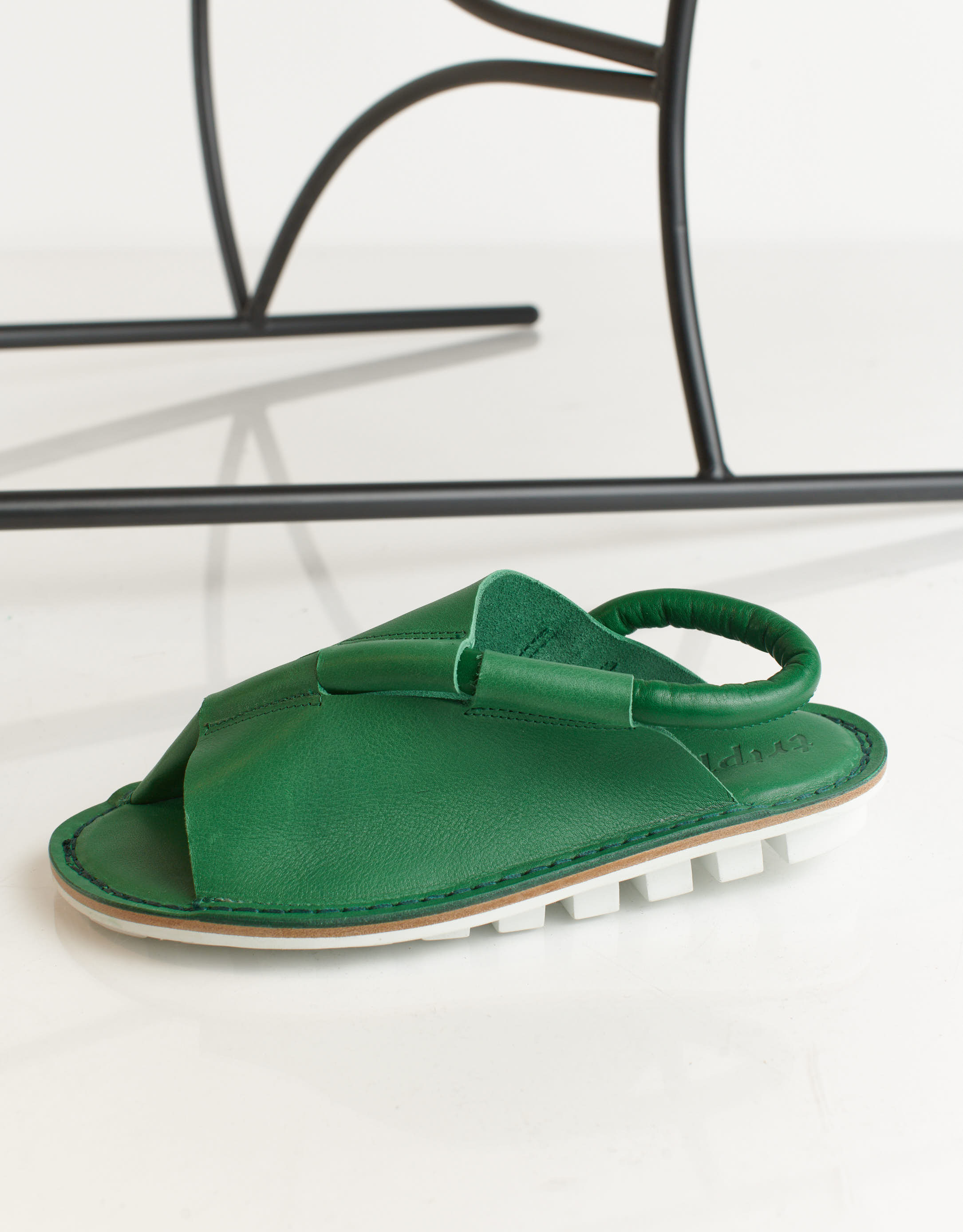 נעלי נשים - Trippen - סנדלי עור DENSITY - ירוק2