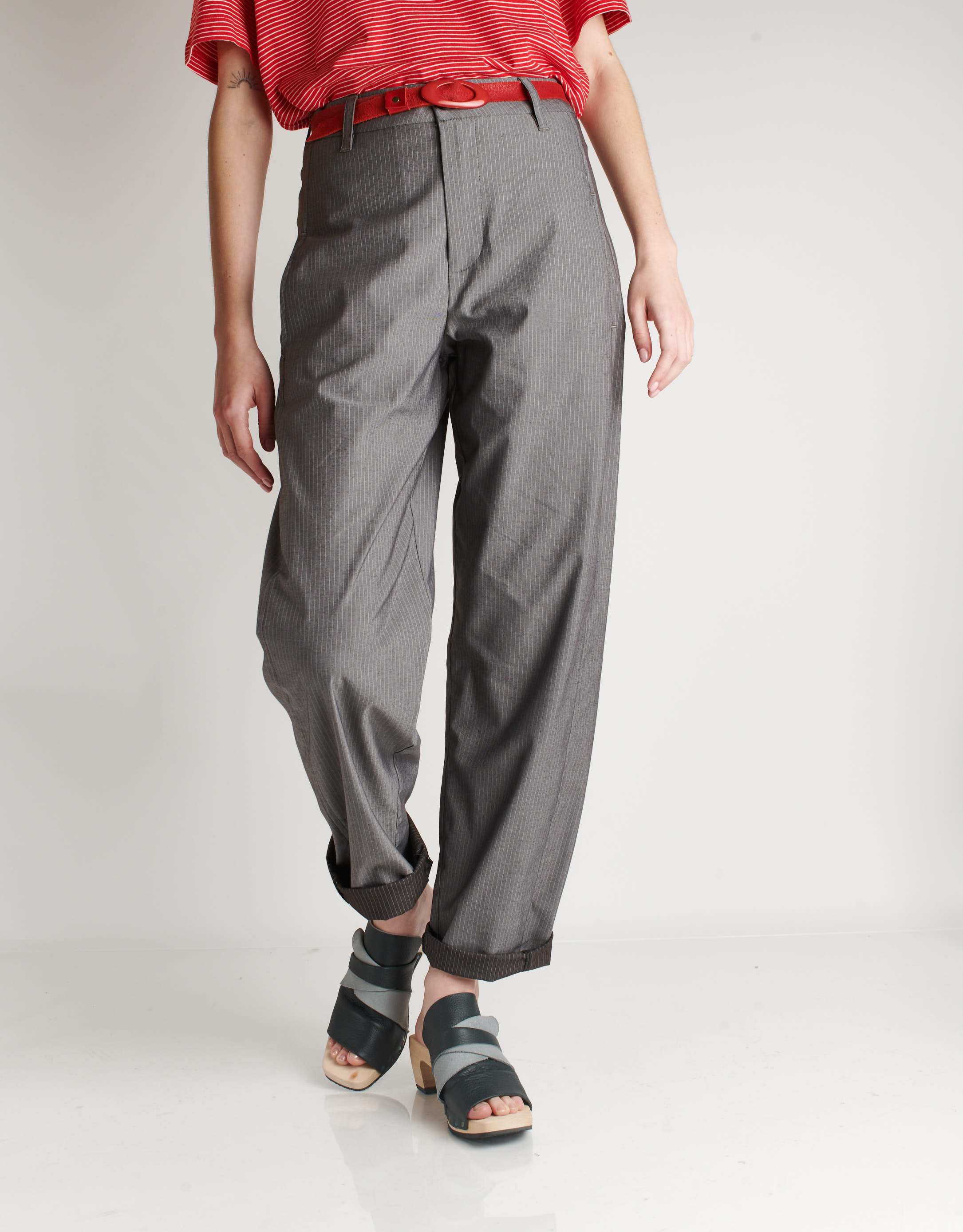 נעלי נשים - Trippen - כפכפי עץ PLANT - אפור2