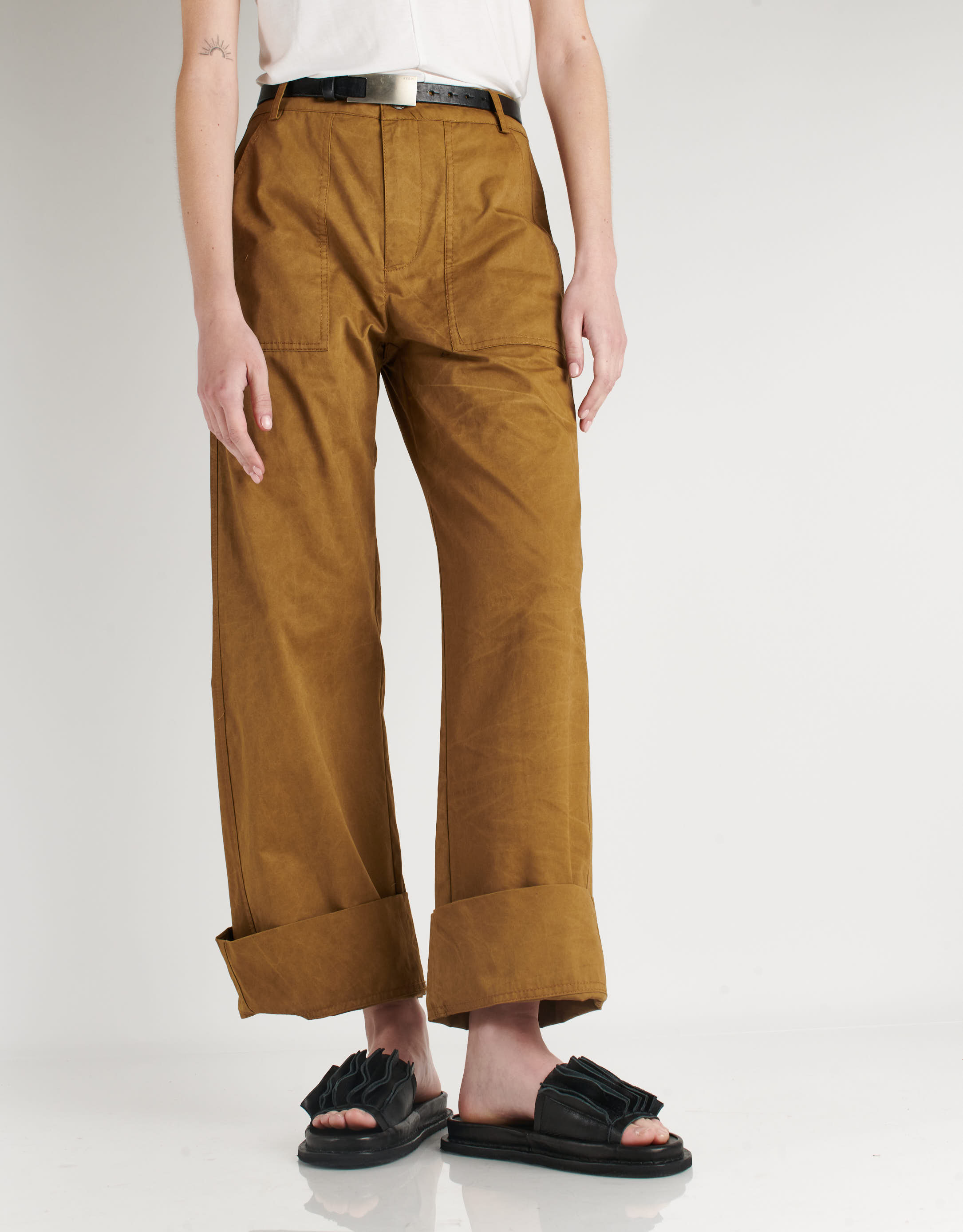 נעלי נשים - Trippen - כפכפי עור SLATE - שחור4