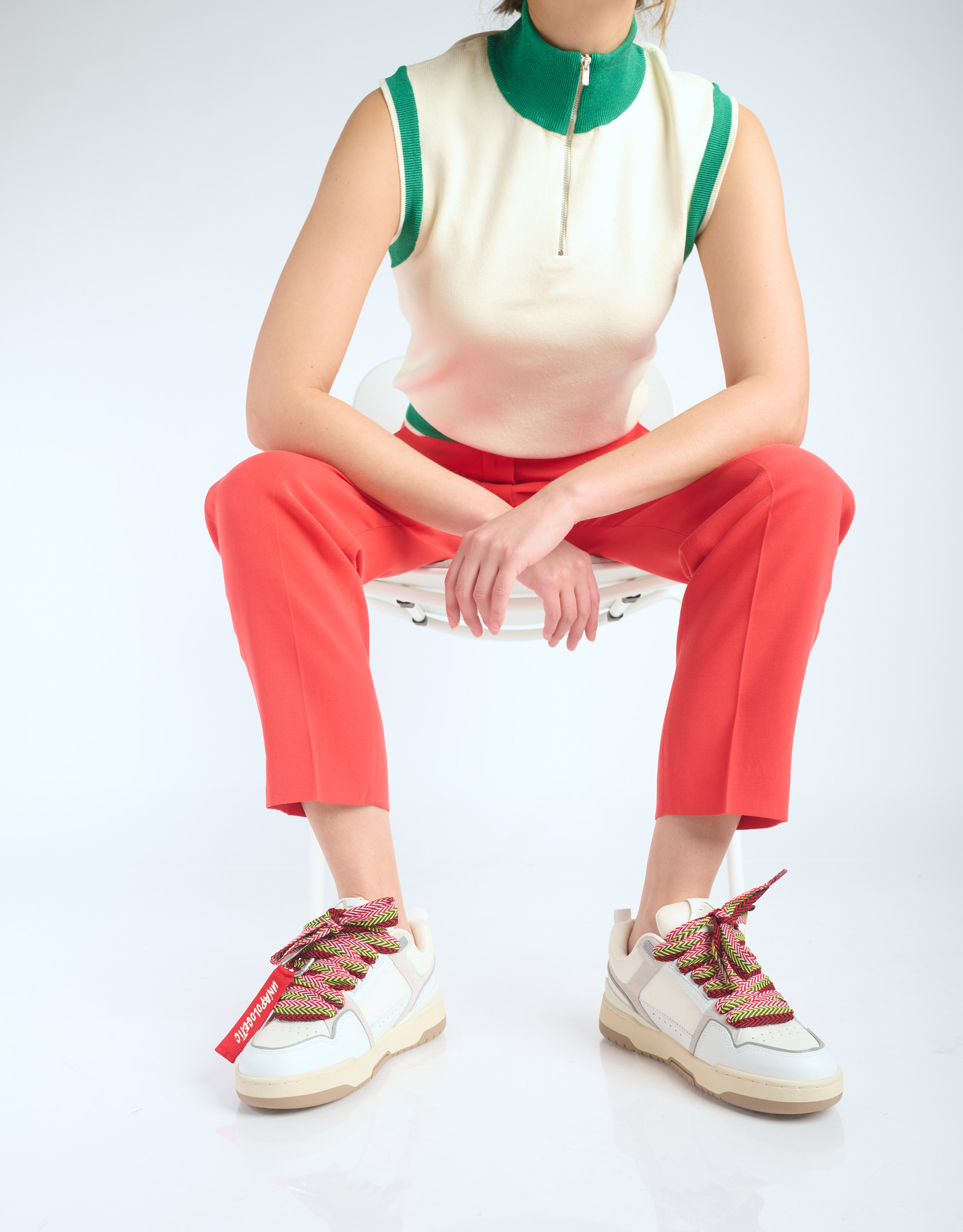 נעלי נשים - Crime London - סניקרס HAYLEY - לבן   אדום2