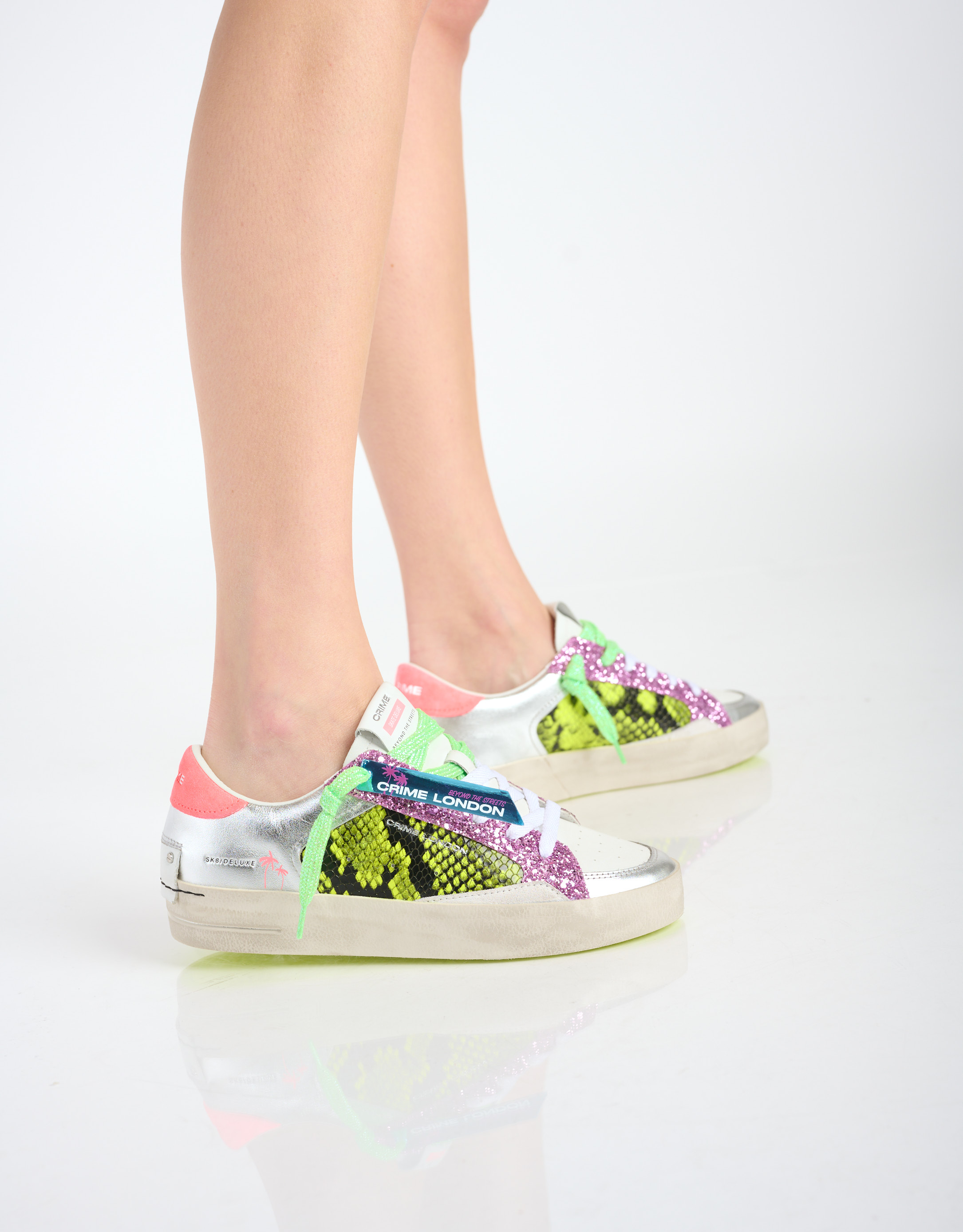 נעלי נשים - Crime London - סניקרס משולבות BONNIE - נחש3