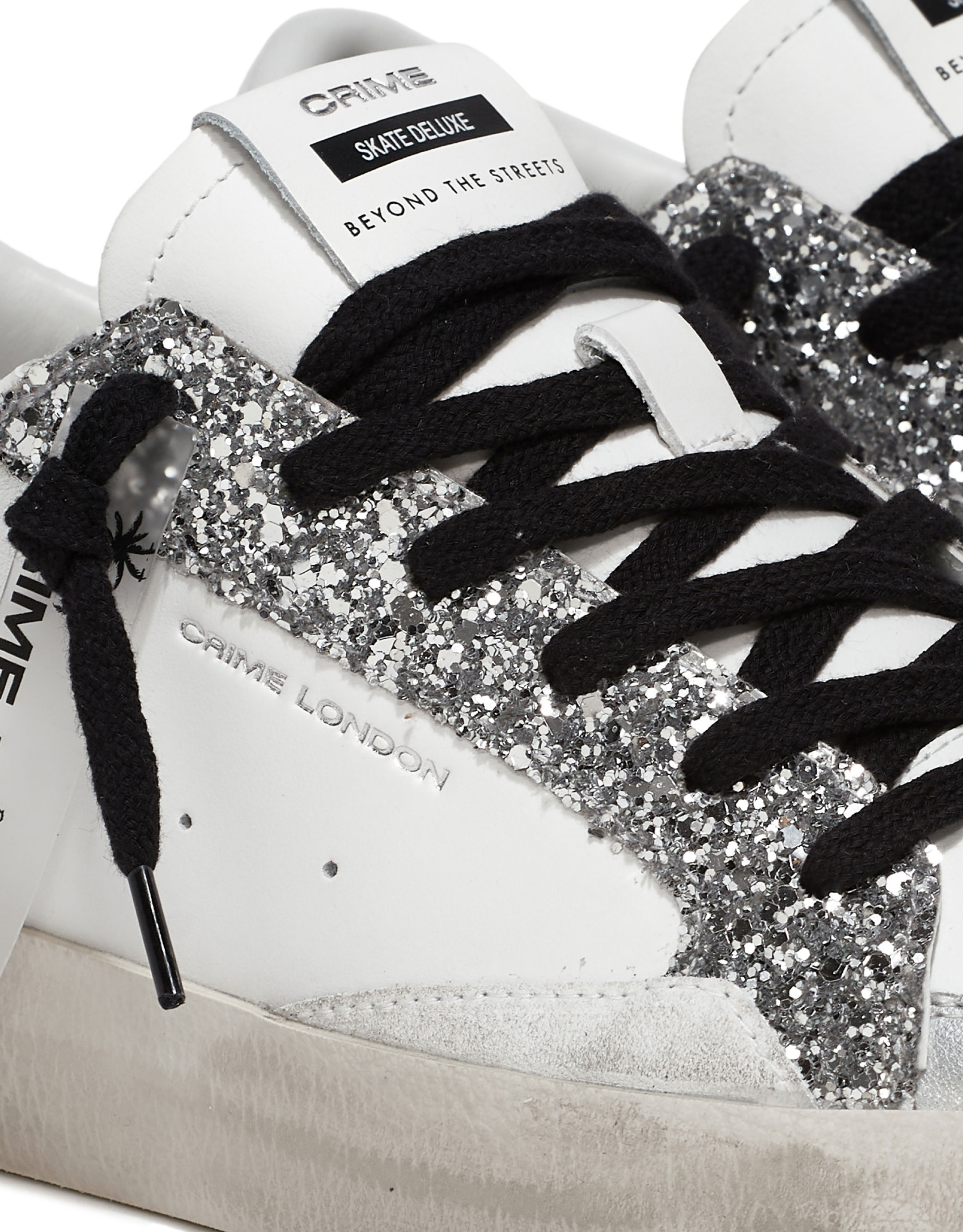 נעלי נשים - Crime London - סניקרס TINA - כסף3