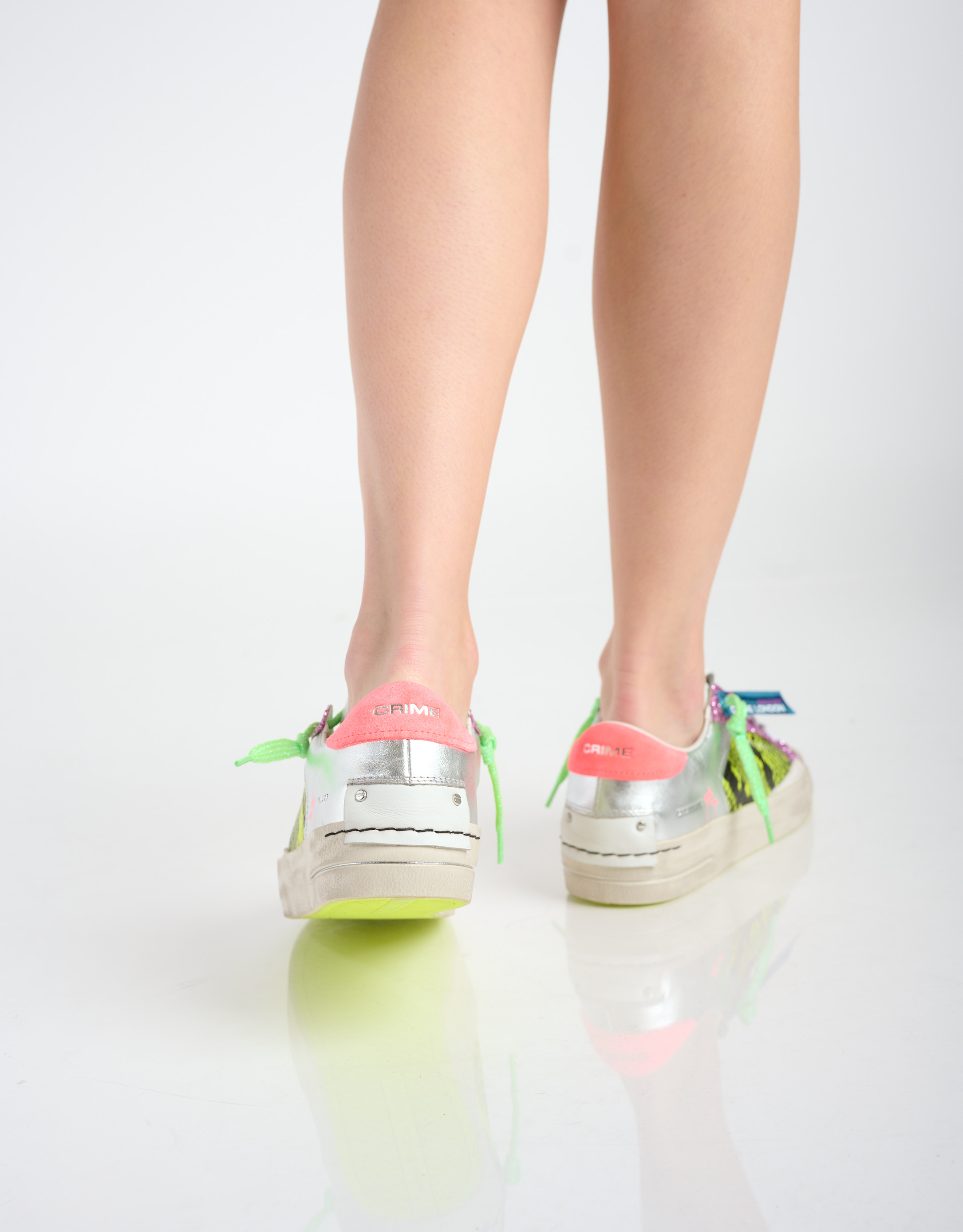 נעלי נשים - Crime London - סניקרס משולבות BONNIE - נחש4