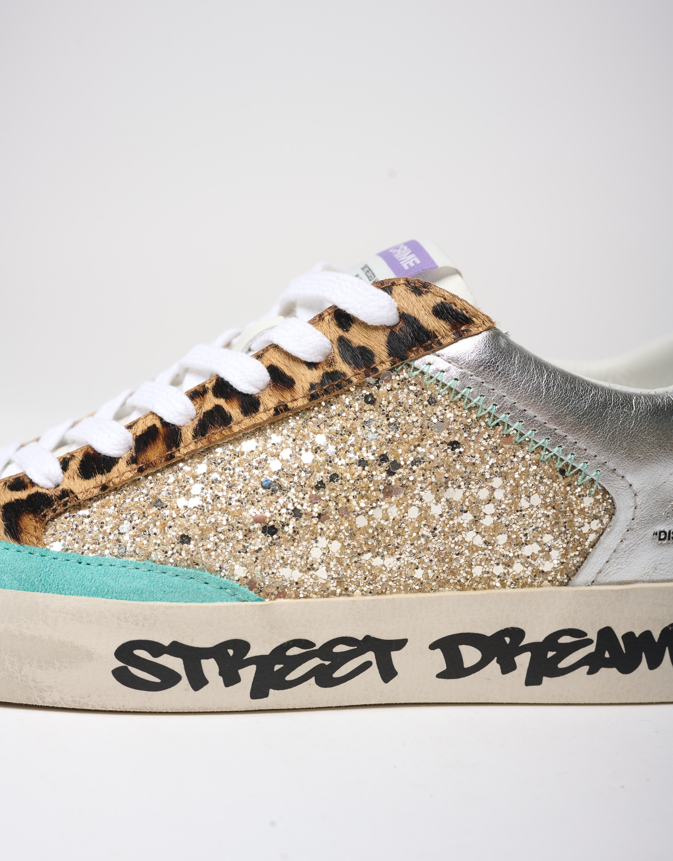 נעלי נשים - Crime London - סניקרס מנצנצות AVRIL - זהב3