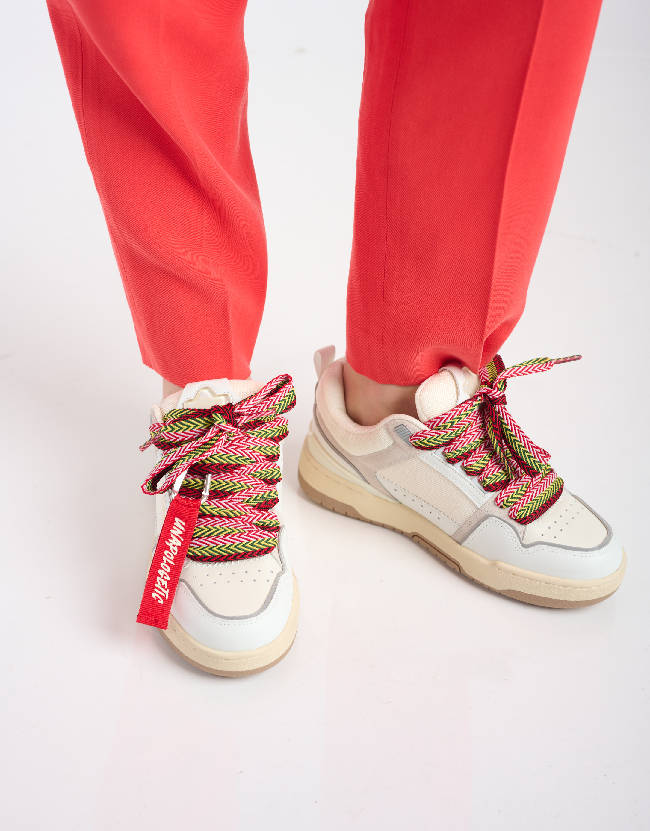 נעלי נשים - Crime London - סניקרס HAYLEY - לבן   אדום4