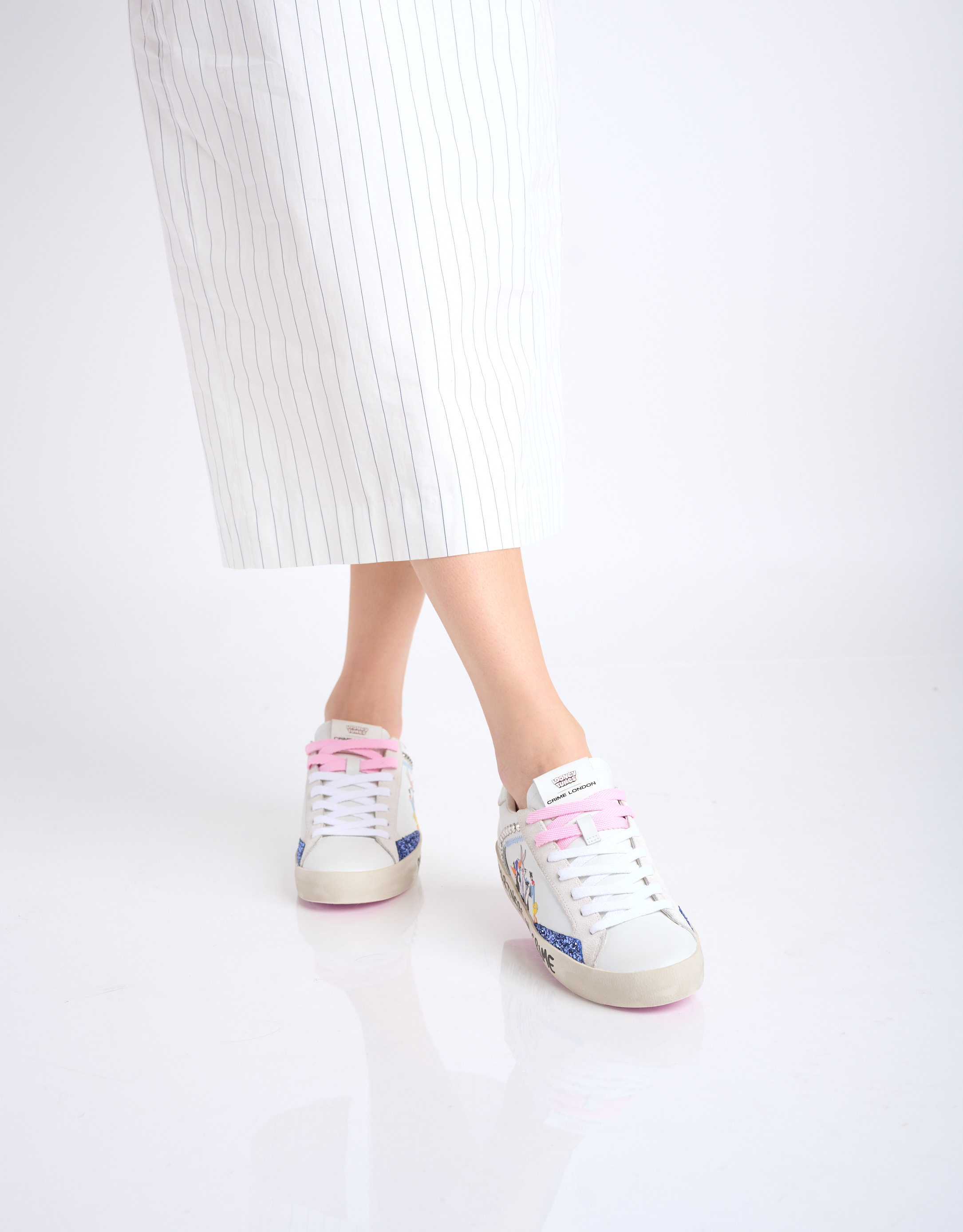נעלי נשים - Crime London - סניקרס SHERYL - לבן4