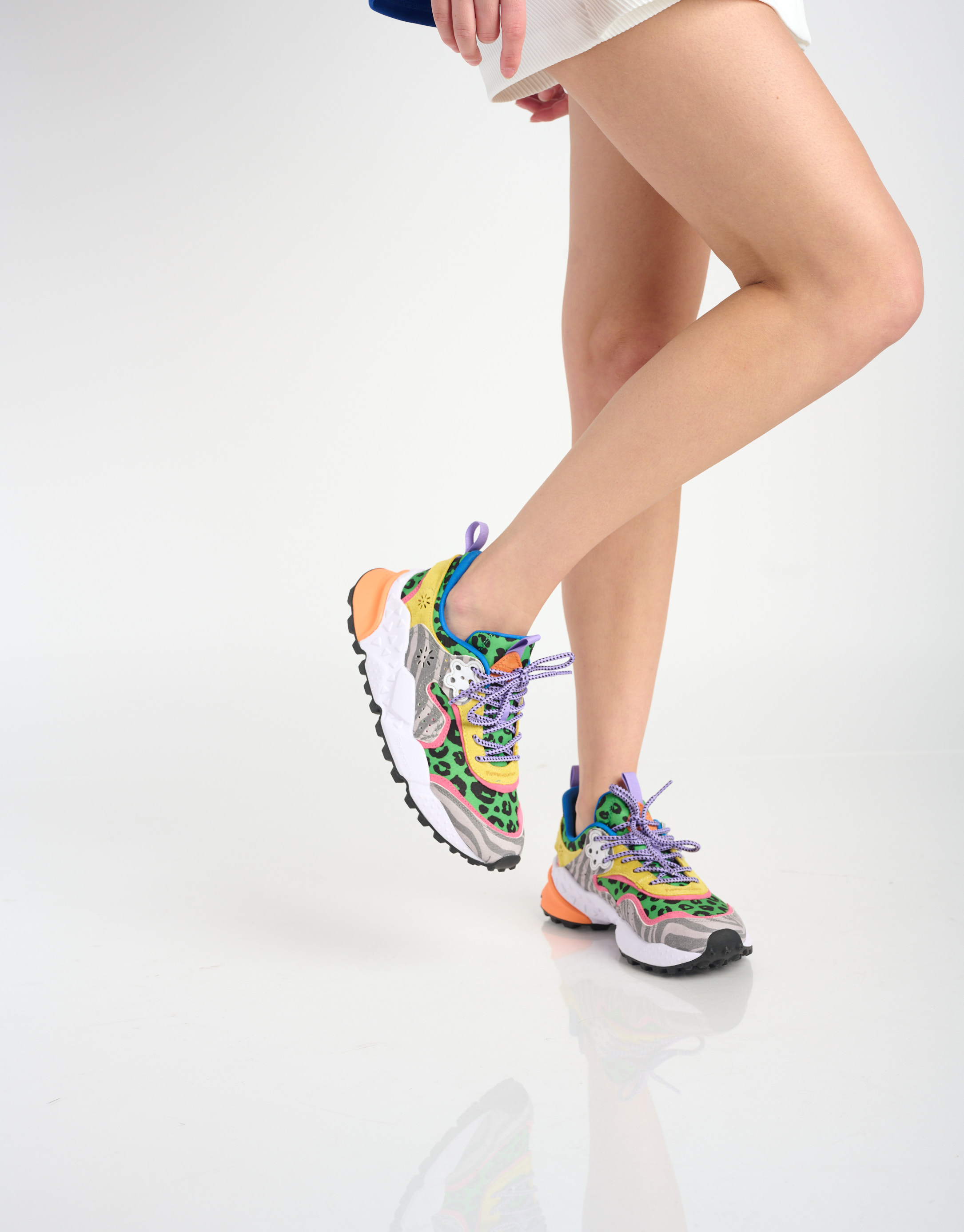 נעלי נשים - Flower Mountain - סניקרס עם הדפס KOTETSU - ירוק   צהוב2