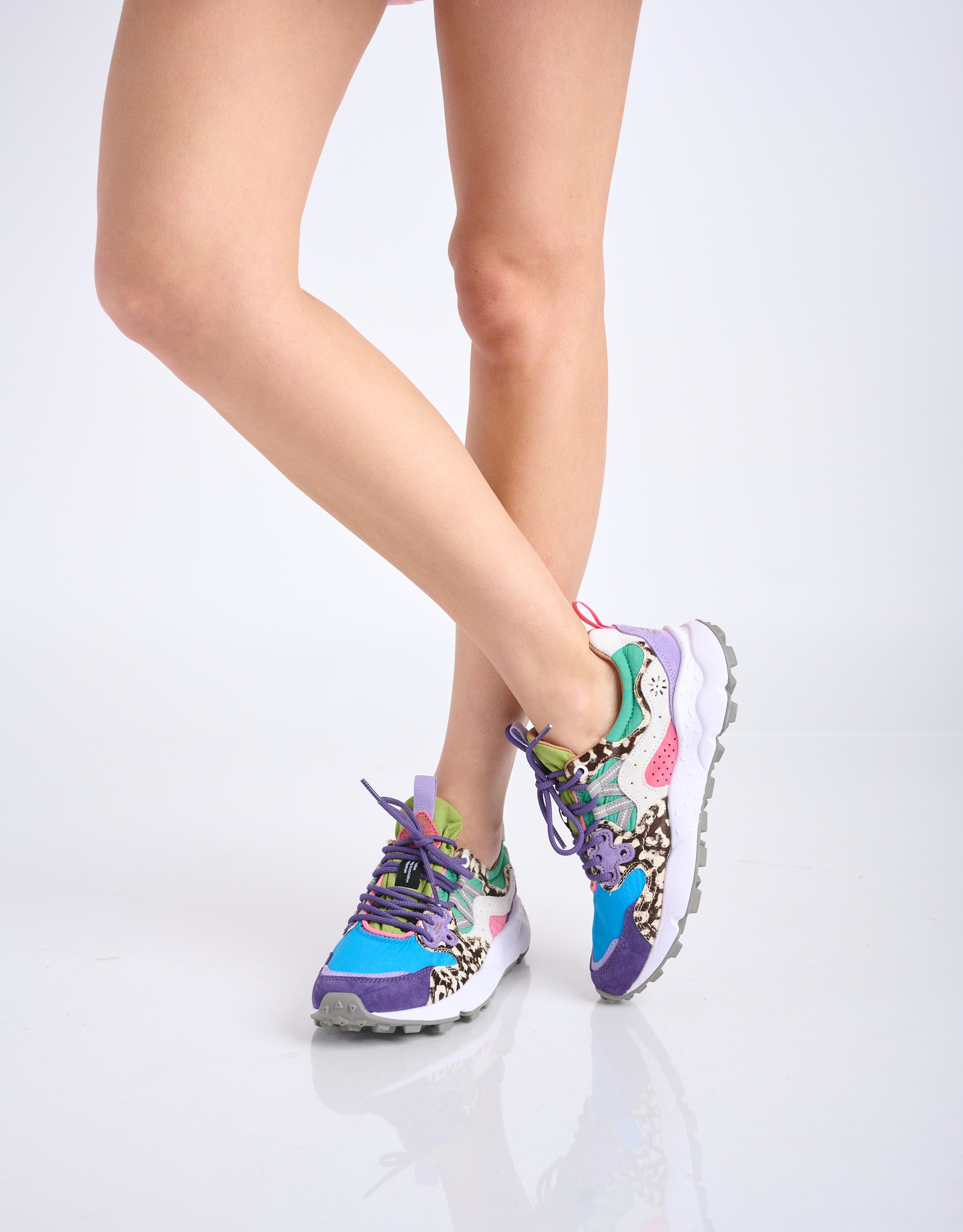 נעלי נשים - Flower Mountain - סניקרס מנומרות YAMANO 3 - סגול   כחול2