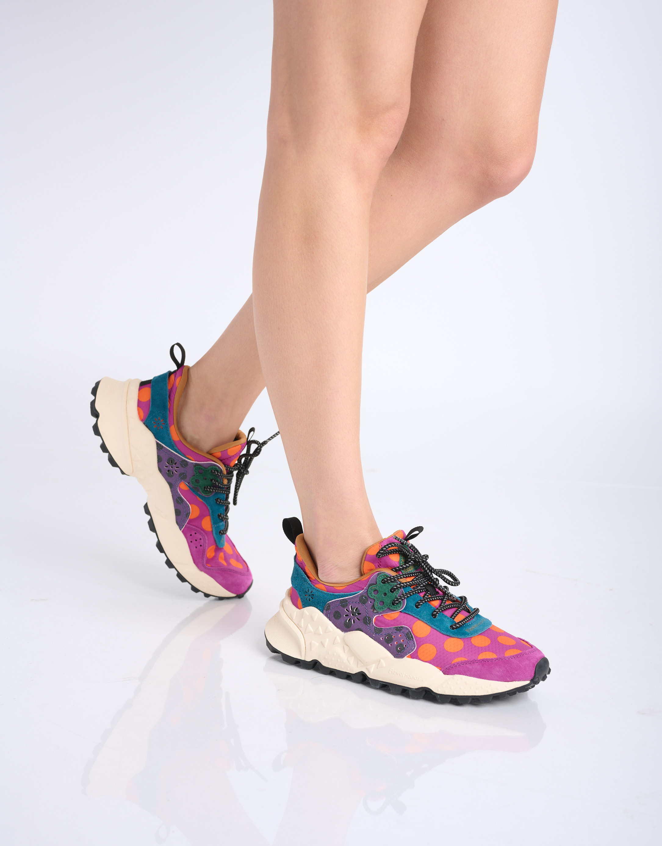נעלי נשים - Flower Mountain - סניקרס עם הדפס KOTETSU - ורוד   כתום3